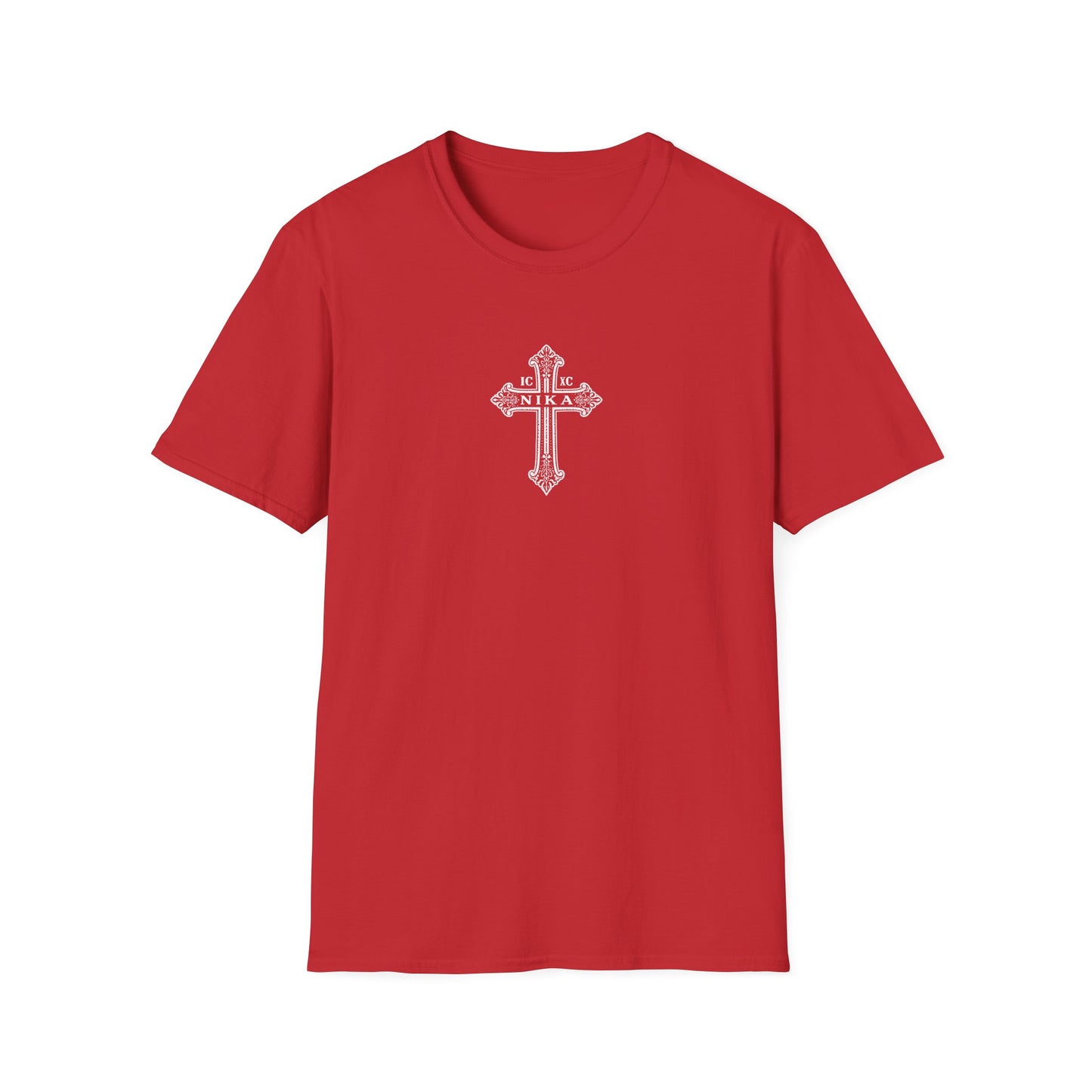 Christian Cross T-Shirt — Isaiah 41:10 Faith Prayer Tee (Front Small Cross, Back Scripture Emblem)