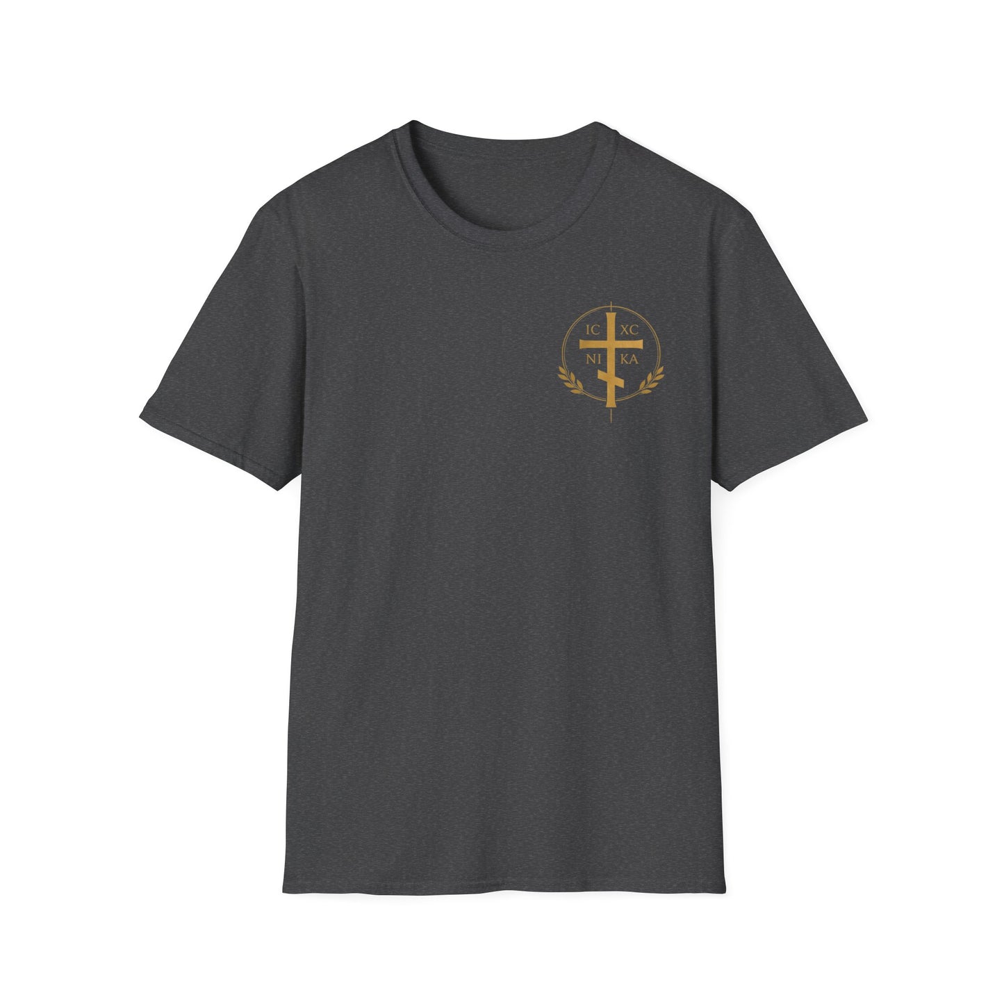 Christian Cross Wings T-Shirt — Gold Faith Graphic Tee