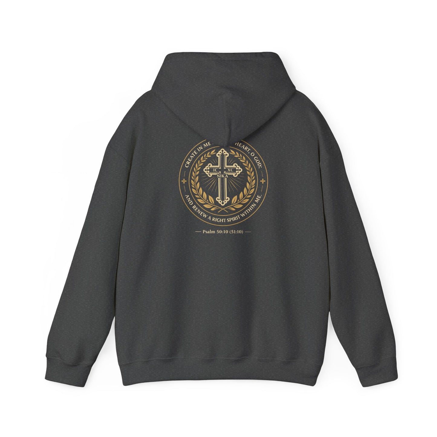Christian Cross & Eagle Hoodie — Faith-Based Gold Emblem Sweatshirt