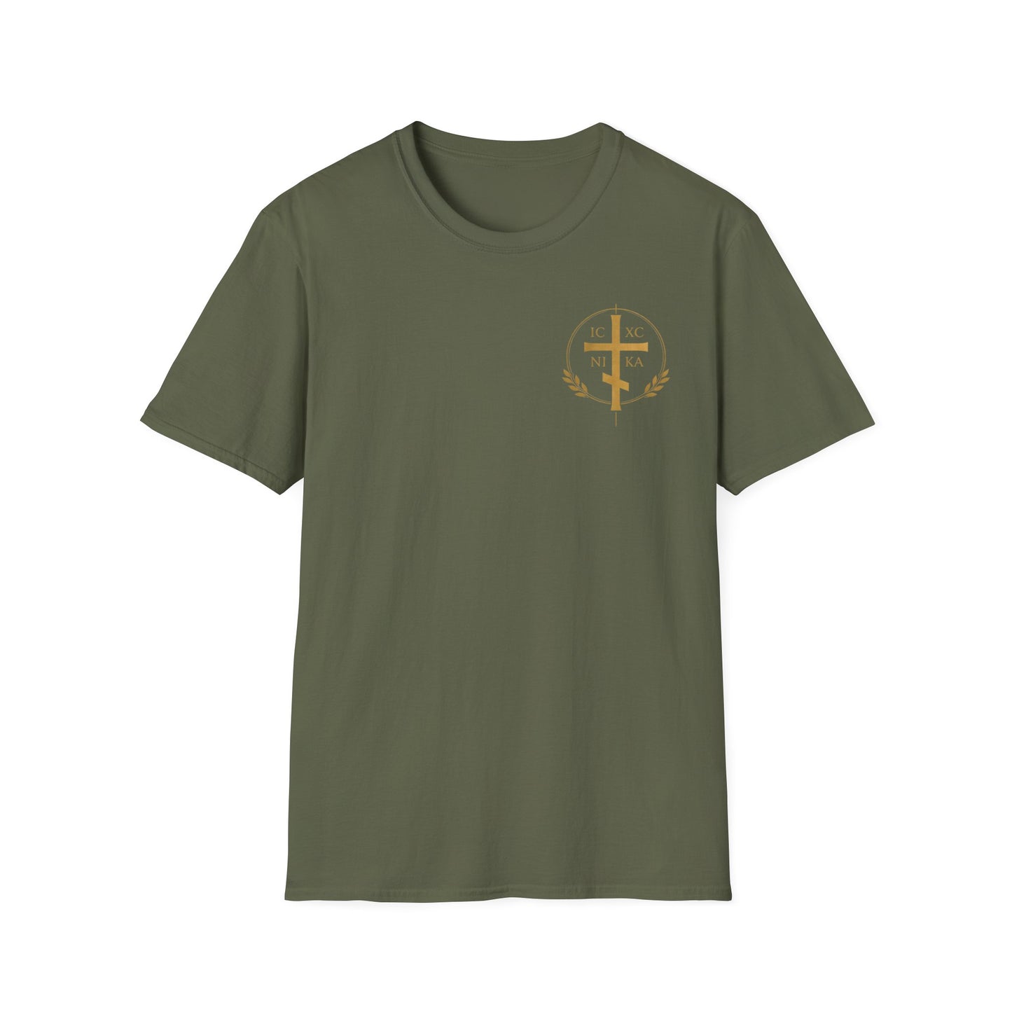 Christian Cross Wings T-Shirt — Gold Faith Graphic Tee