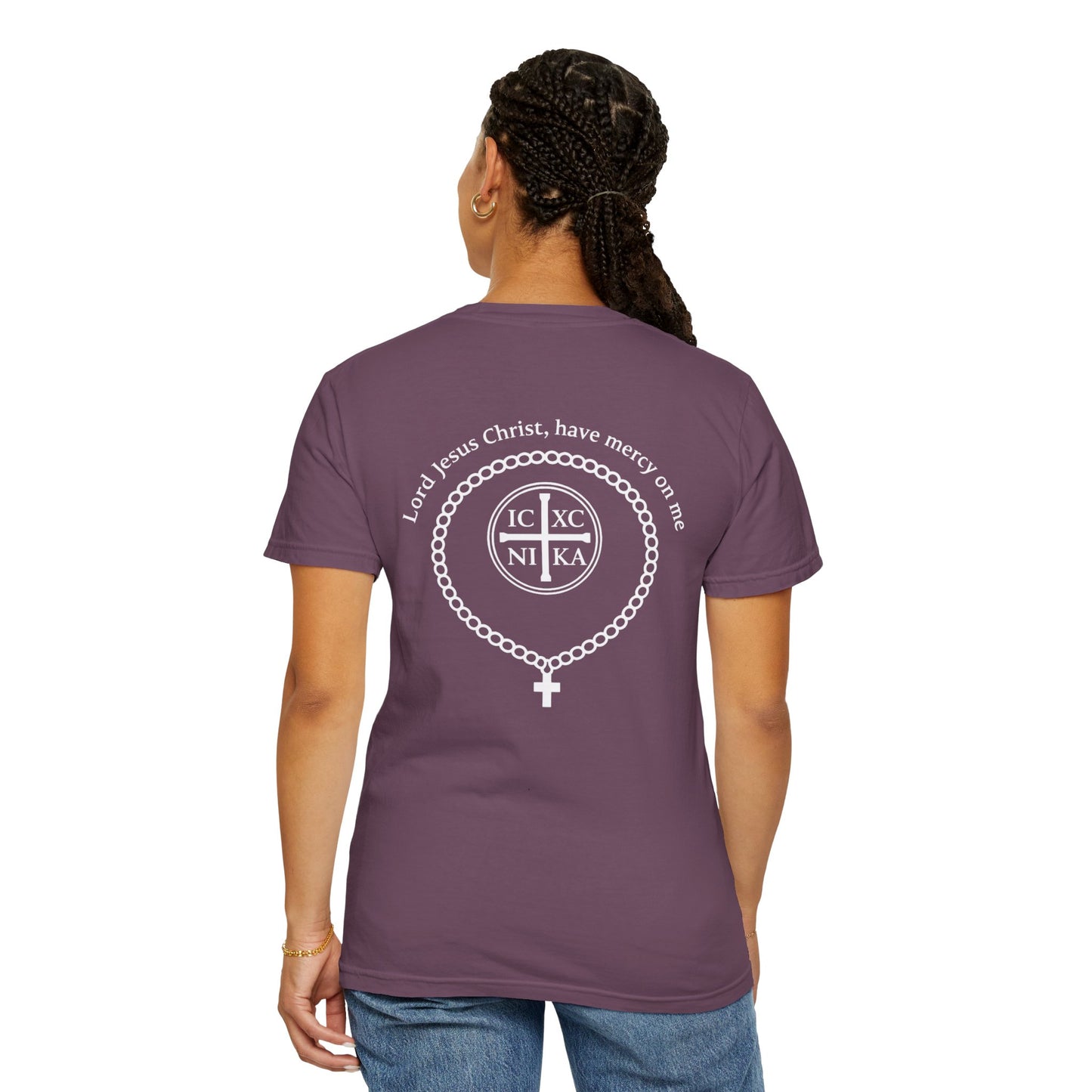 Christian T-Shirt — "I Can Do All Things Through Christ" Philippians 4:13 Cross Laurel Design