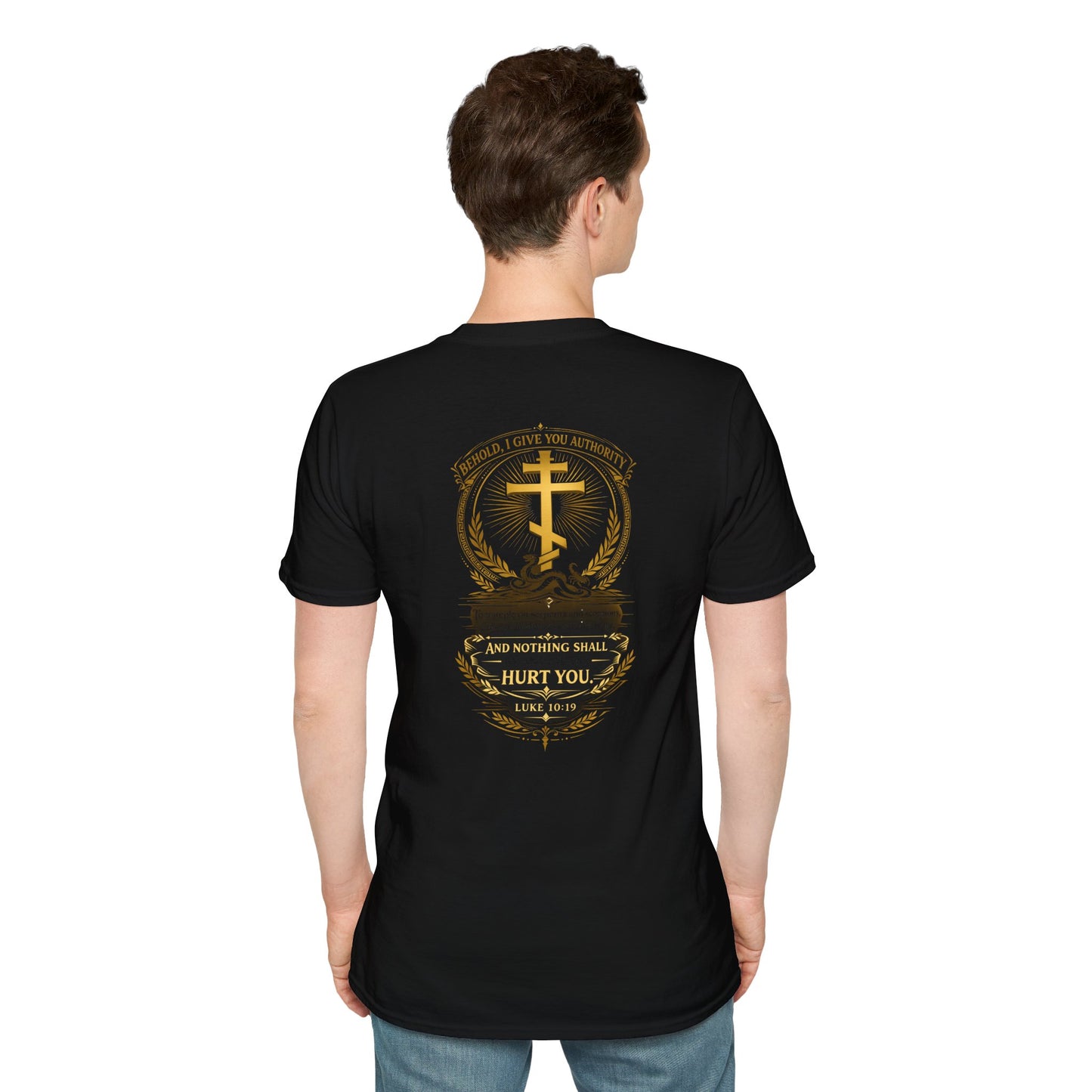 Christian Cross T-Shirt — "And Nothing Shall by Any Means Hurt You" Inspirational Faith Tee