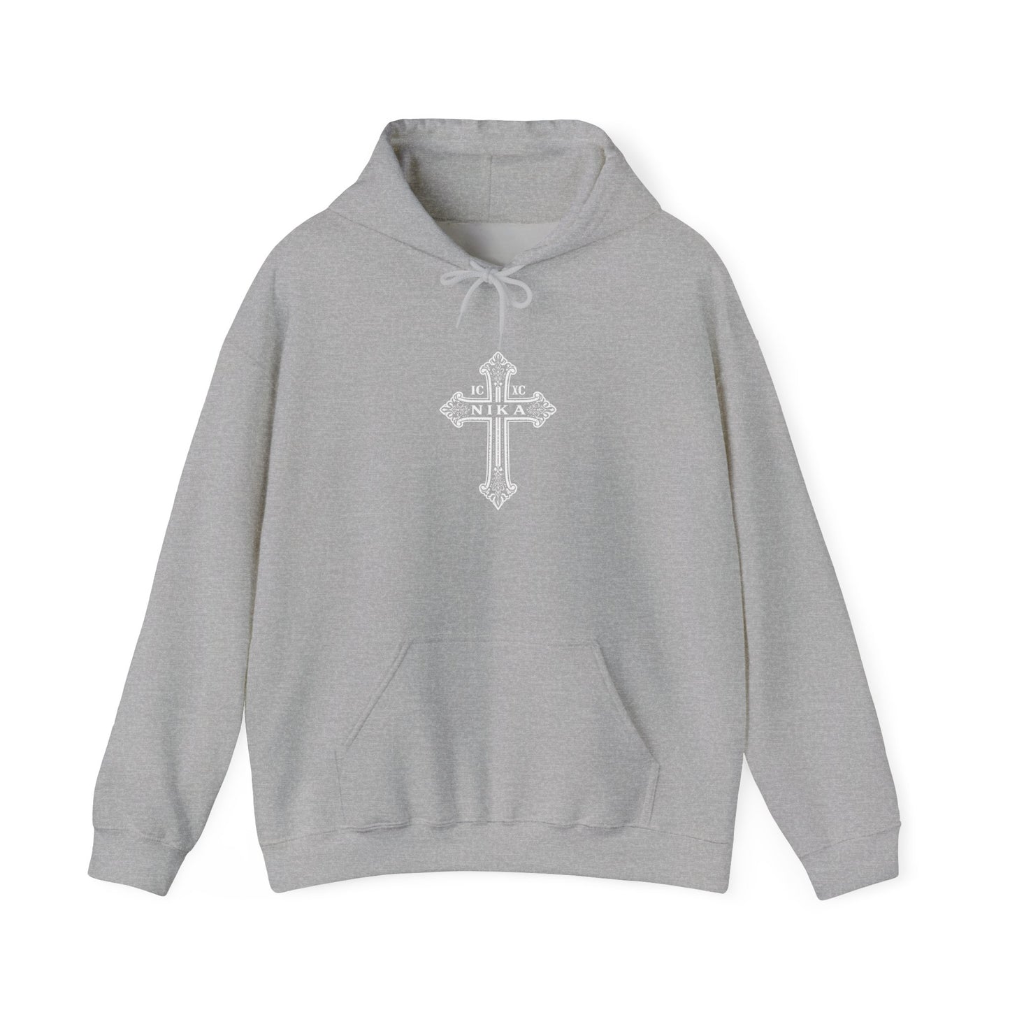 Christian Cross Hoodie — "I Am The Way" Scripture Back Print