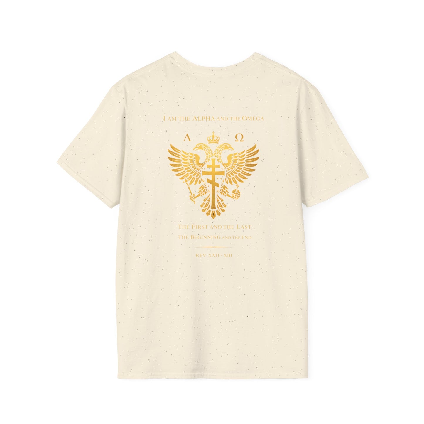 Christian Cross Wings T-Shirt — Gold Faith Graphic Tee