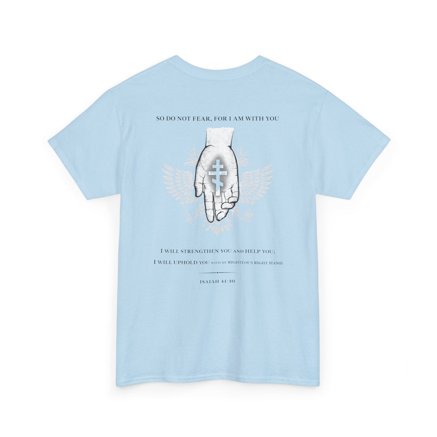 Christian Cross Wings T‑Shirt — Faith Graphic Tee with Prayer Hands