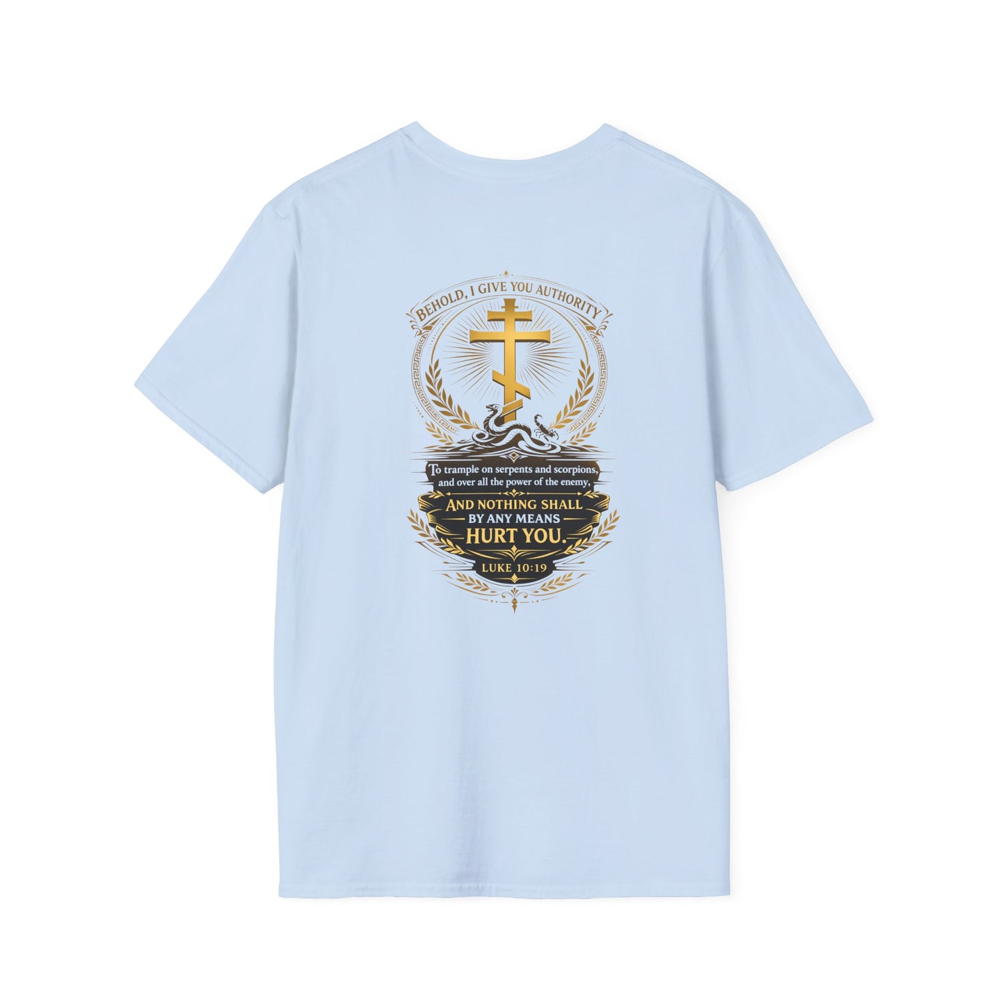 Christian Cross T-Shirt — "And Nothing Shall by Any Means Hurt You" Inspirational Faith Tee