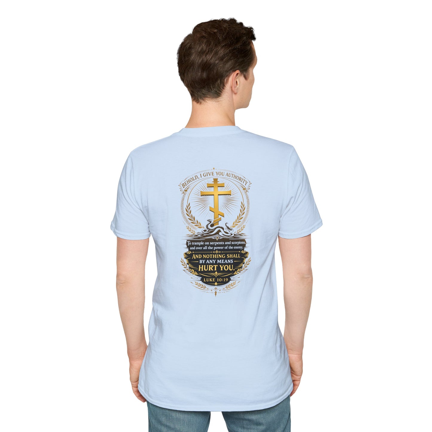 Christian Cross T-Shirt — "And Nothing Shall by Any Means Hurt You" Inspirational Faith Tee