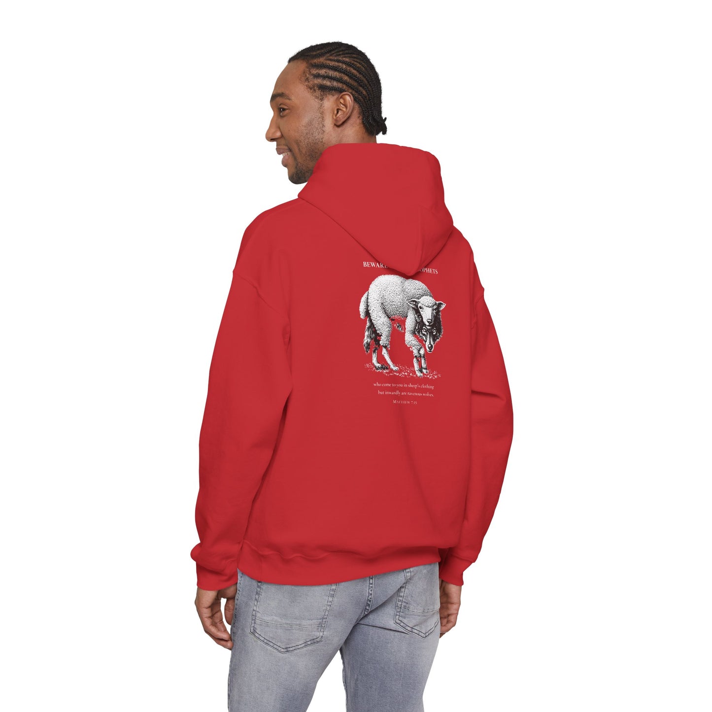 Christian Lamb Graphic Hoodie — ‘Agnus Dei’ Faith Emblem Sweatshirt