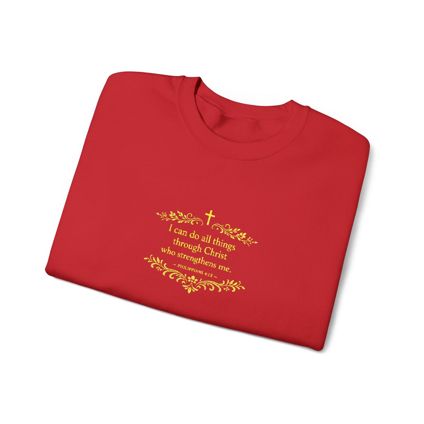Cozy Floral Script Crewneck Sweatshirt — "Don't Worry Be Happy" Chest Design