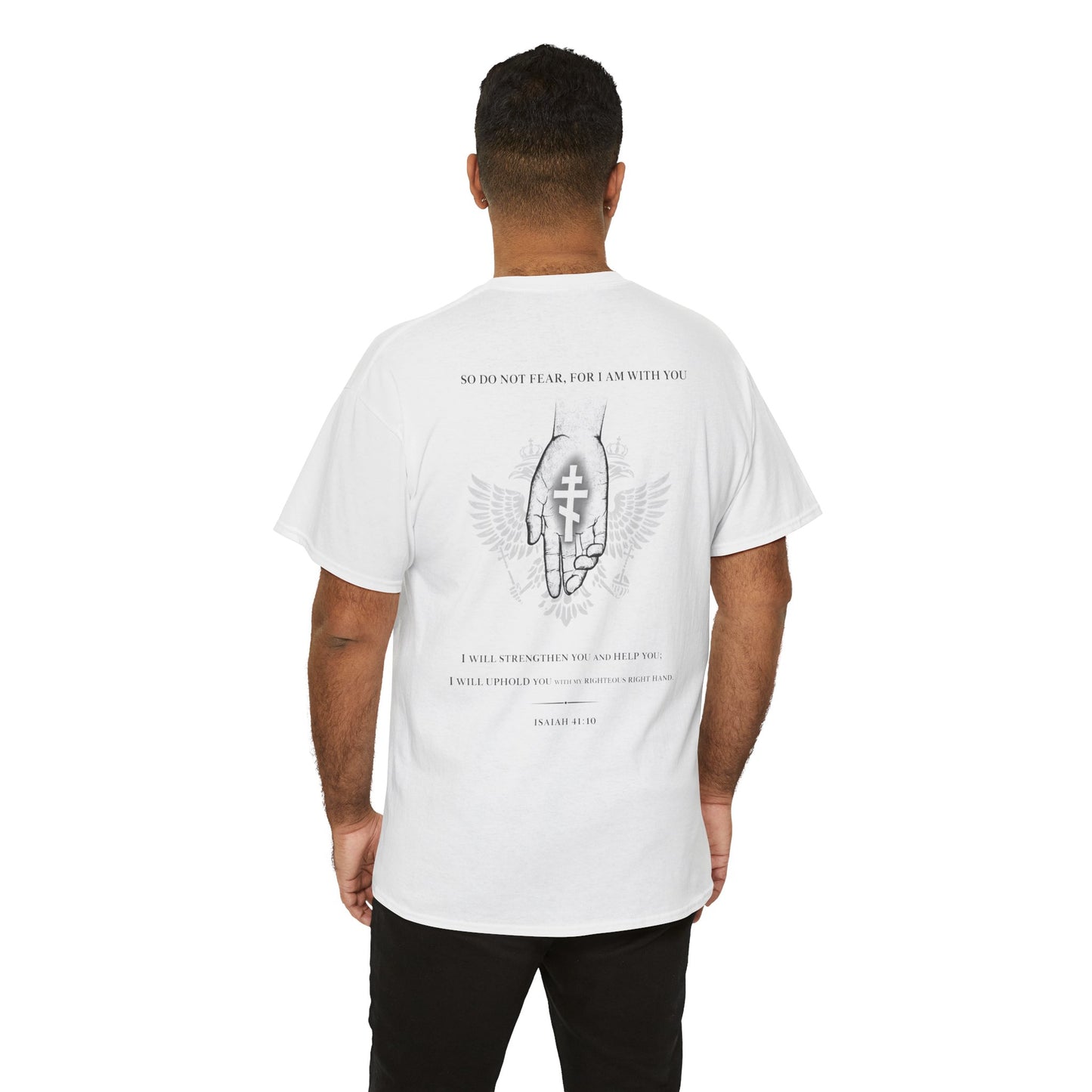Christian Cross Wings T‑Shirt — Faith Graphic Tee with Prayer Hands