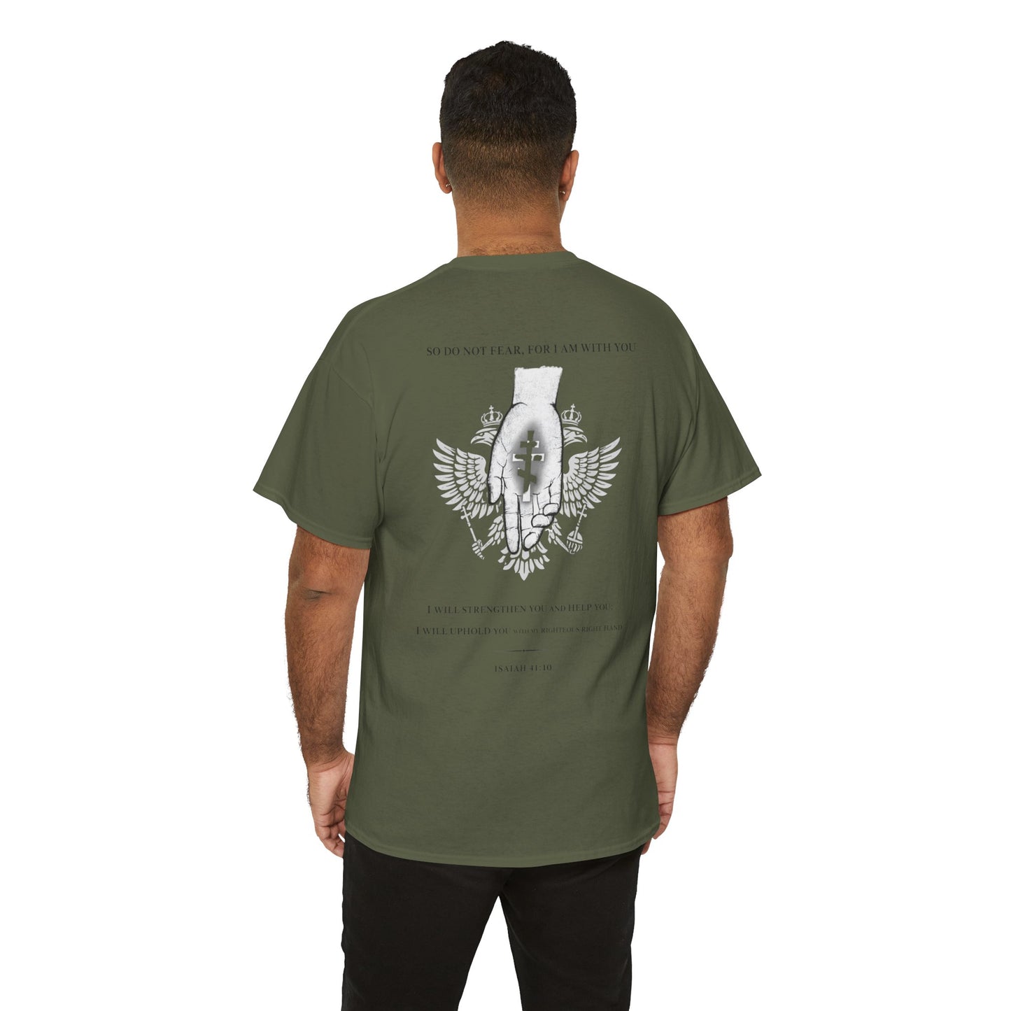 Christian Cross Wings T‑Shirt — Faith Graphic Tee with Prayer Hands
