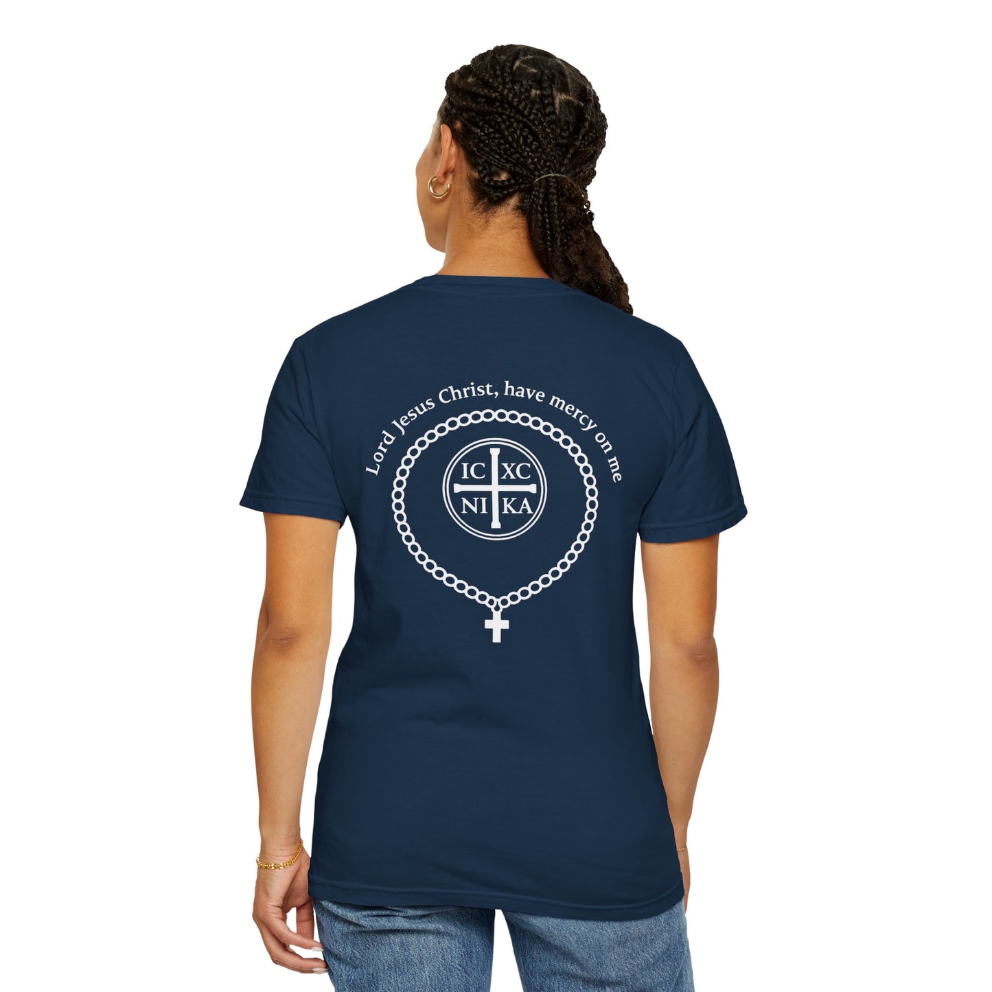 Christian T-Shirt — "I Can Do All Things Through Christ" Philippians 4:13 Cross Laurel Design