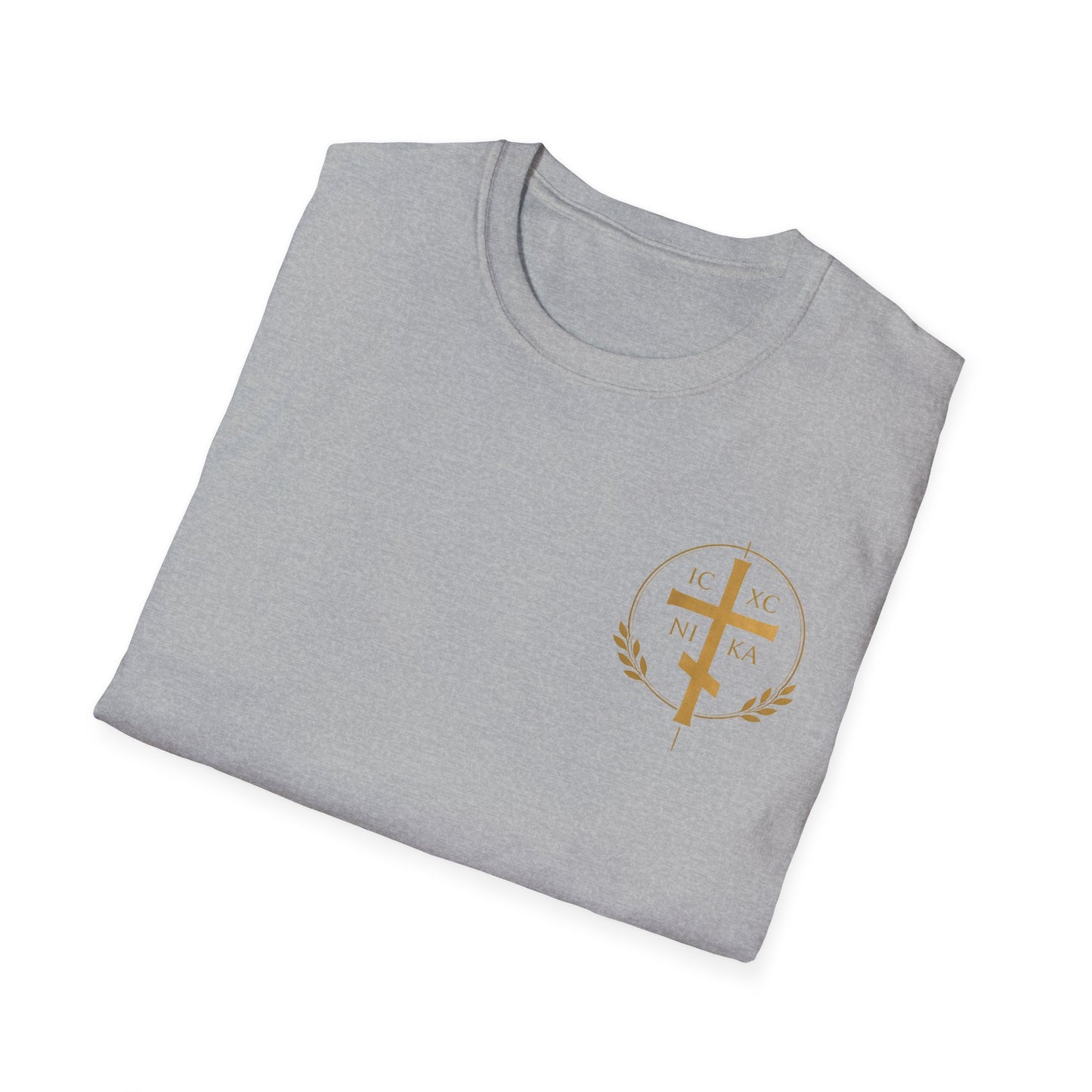 Christian Cross Wings T-Shirt — Gold Faith Graphic Tee