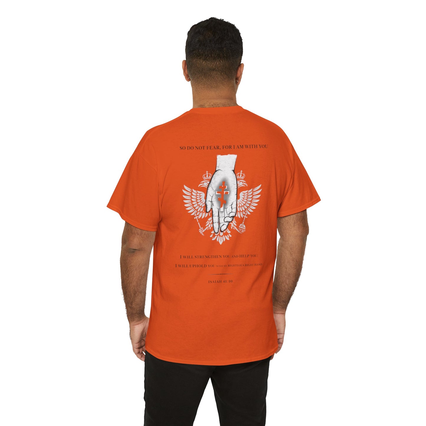 Christian Cross Wings T‑Shirt — Faith Graphic Tee with Prayer Hands