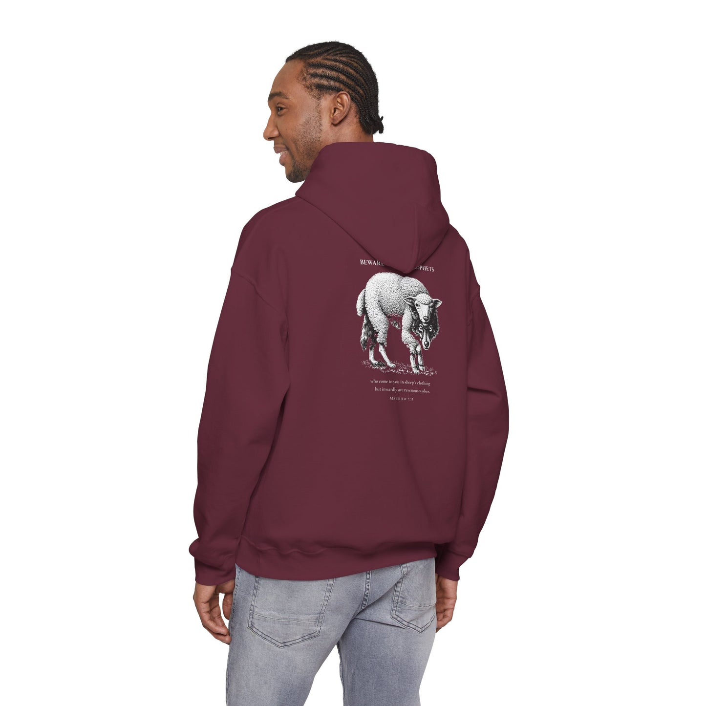 Christian Lamb Graphic Hoodie — ‘Agnus Dei’ Faith Emblem Sweatshirt