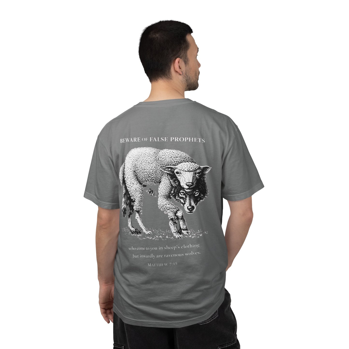 Graphic T-Shirt — "Beware of False Prophets" Sheep in Wolf’s Clothing Christian Tee