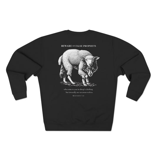 Sheep Graphic Crewneck Sweatshirt — Vintage Lamb Illustration Back Print