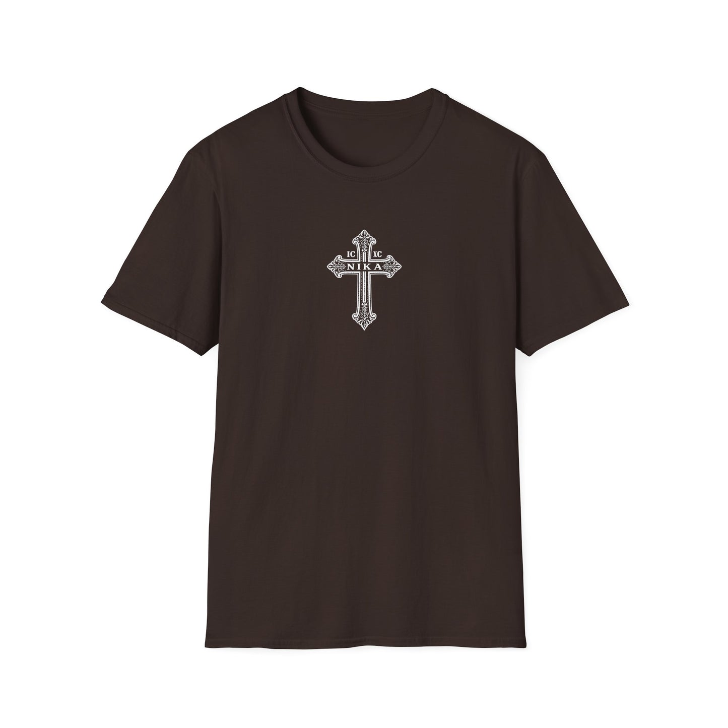Christian Cross T-Shirt — Isaiah 41:10 Faith Prayer Tee (Front Small Cross, Back Scripture Emblem)