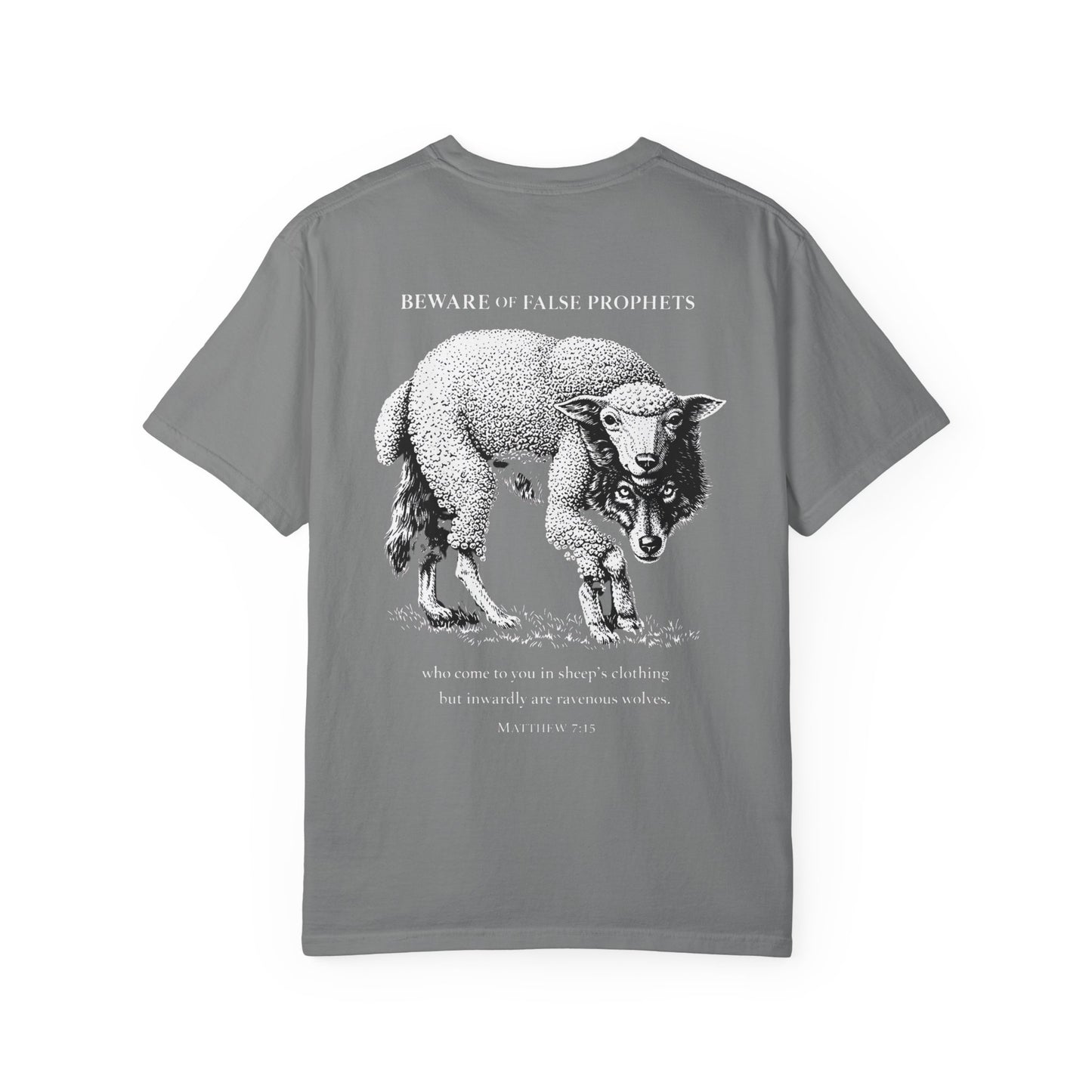 Graphic T-Shirt — "Beware of False Prophets" Sheep in Wolf’s Clothing Christian Tee