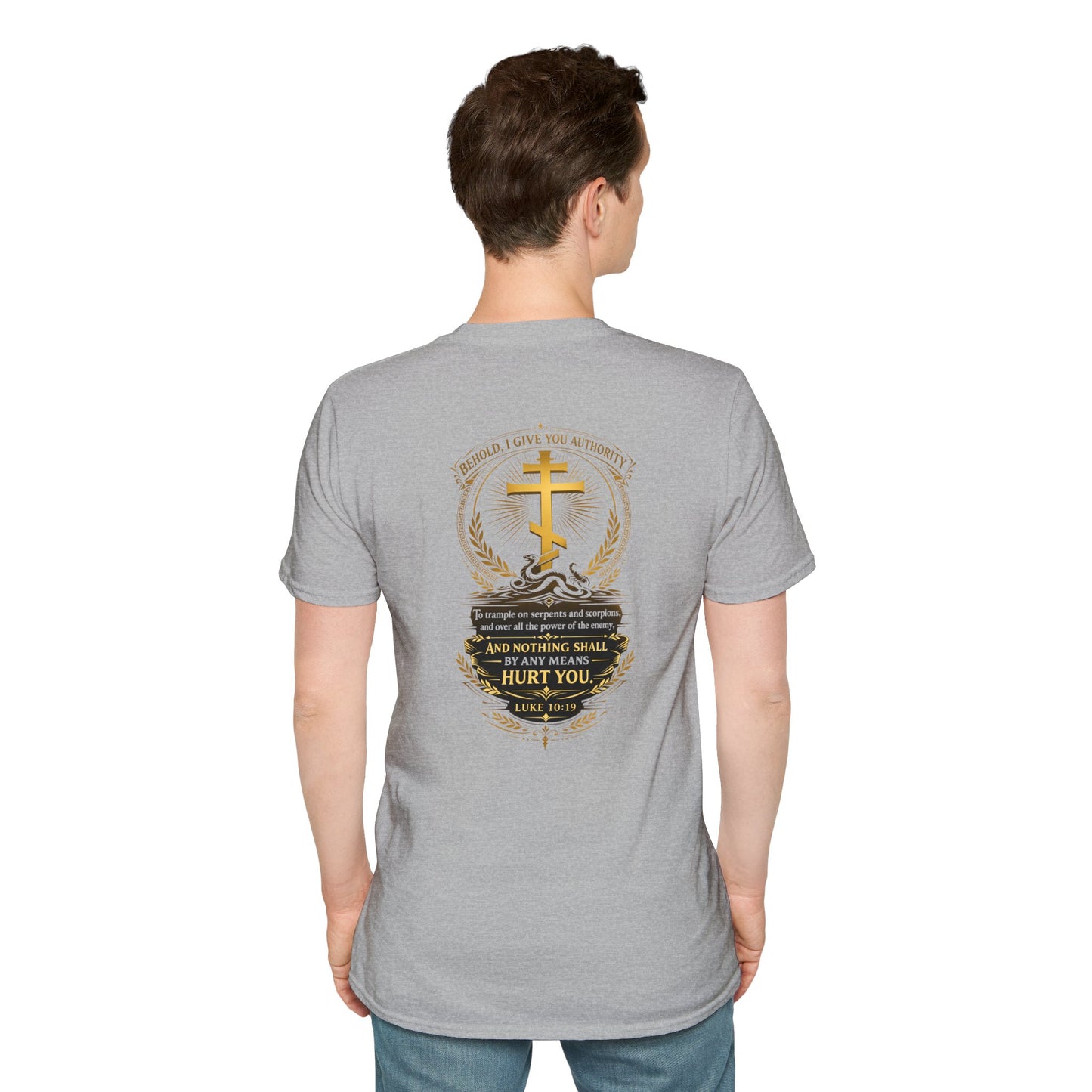 Christian Cross T-Shirt — "And Nothing Shall by Any Means Hurt You" Inspirational Faith Tee