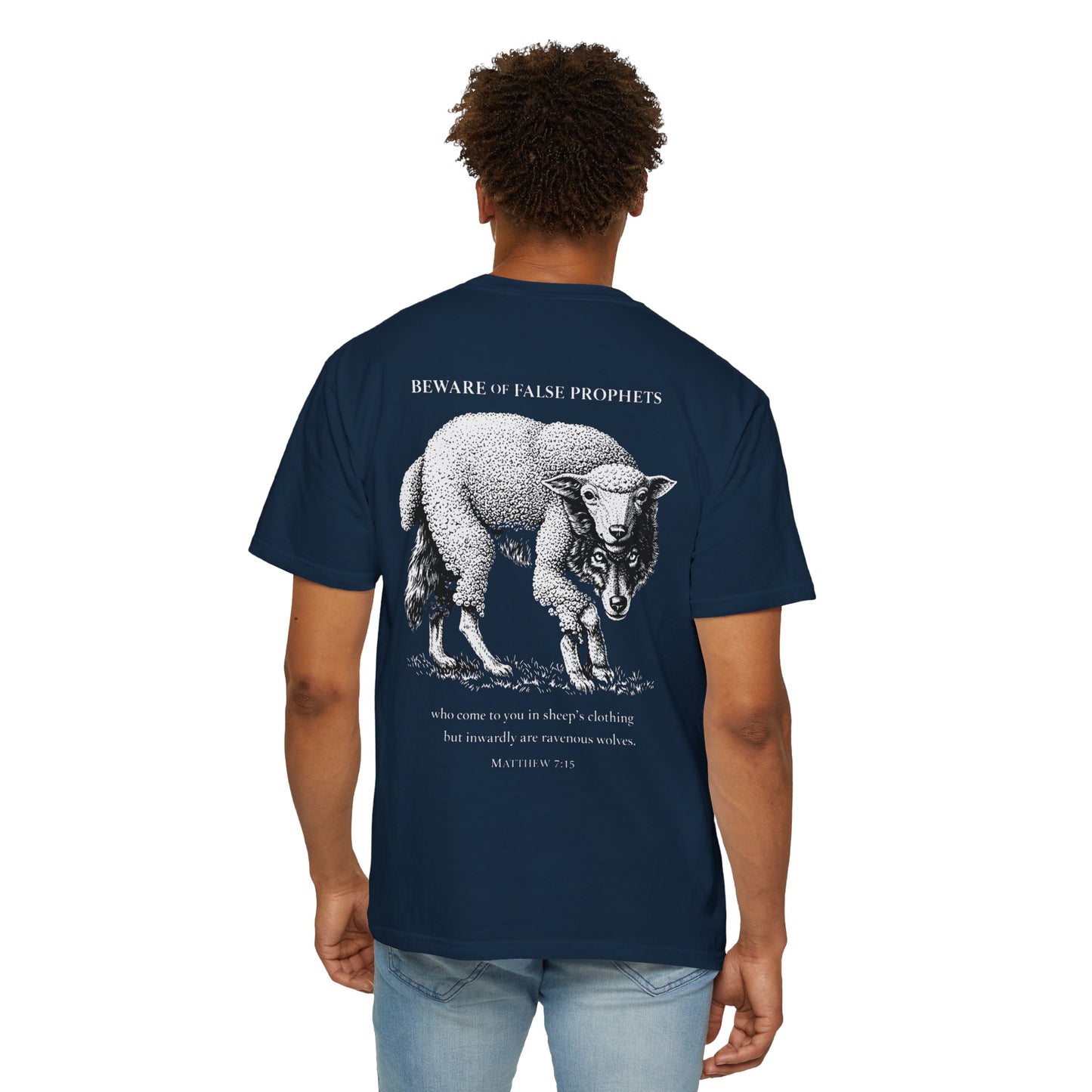 Graphic T-Shirt — "Beware of False Prophets" Sheep in Wolf’s Clothing Christian Tee