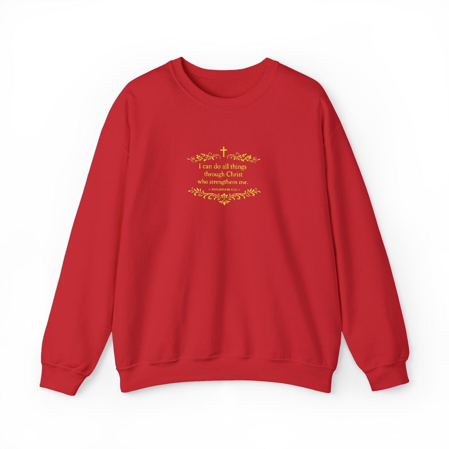 Cozy Floral Script Crewneck Sweatshirt — "Don't Worry Be Happy" Chest Design
