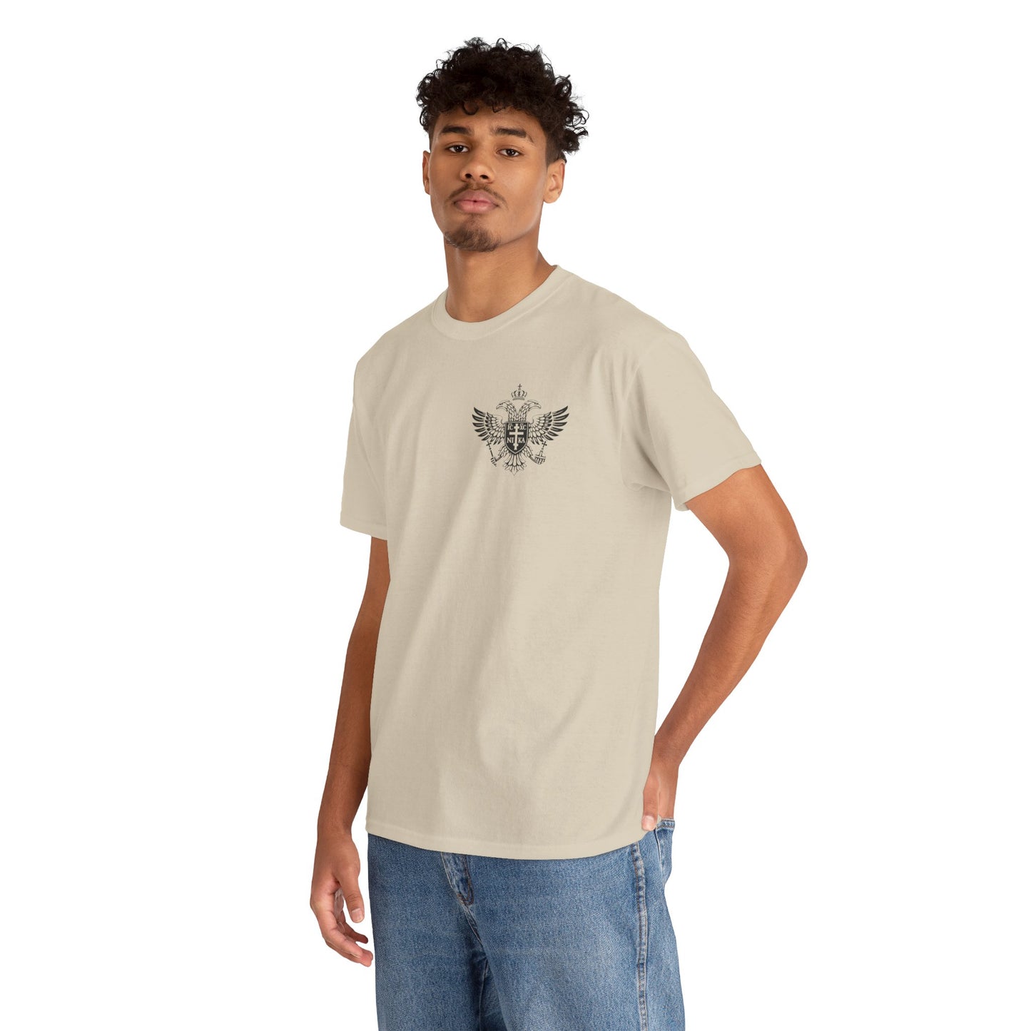 Christian Cross Wings T‑Shirt — Faith Graphic Tee with Prayer Hands
