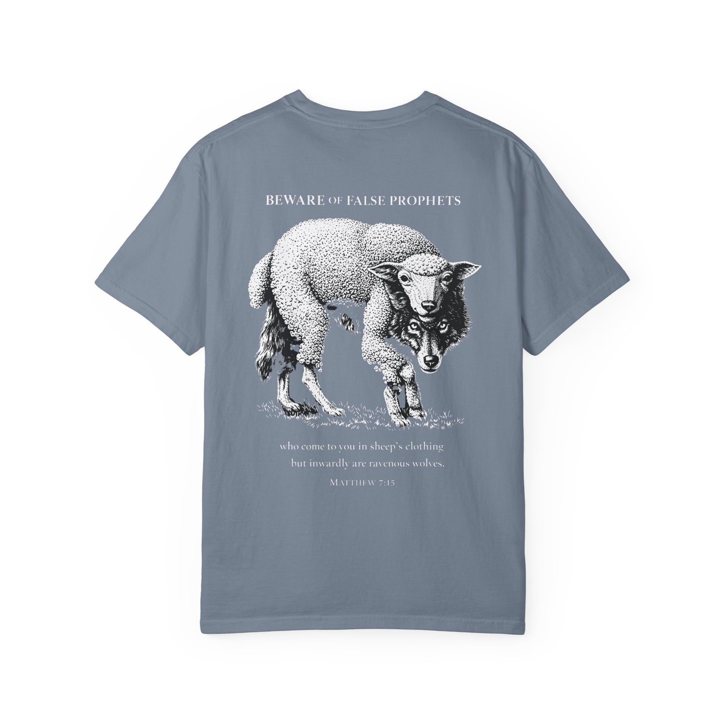 Graphic T-Shirt — "Beware of False Prophets" Sheep in Wolf’s Clothing Christian Tee