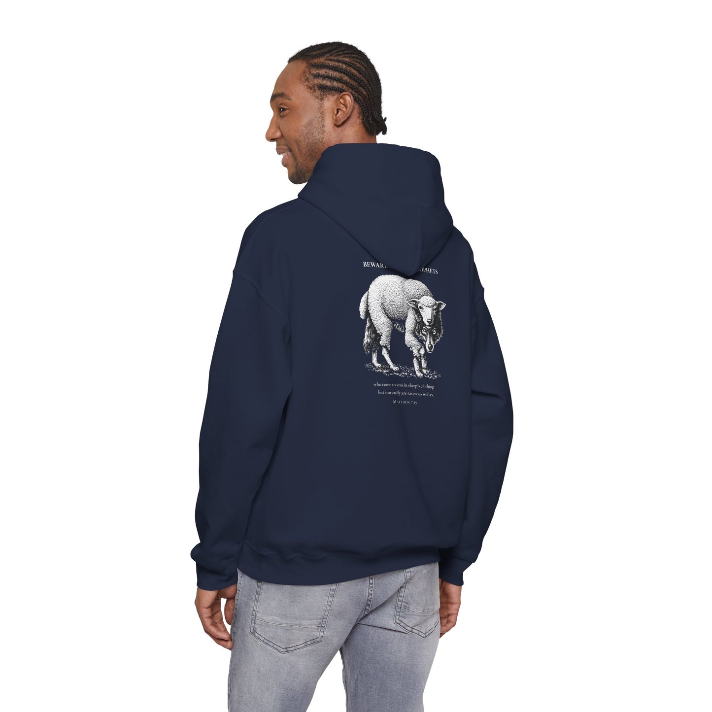 Christian Lamb Graphic Hoodie — ‘Agnus Dei’ Faith Emblem Sweatshirt