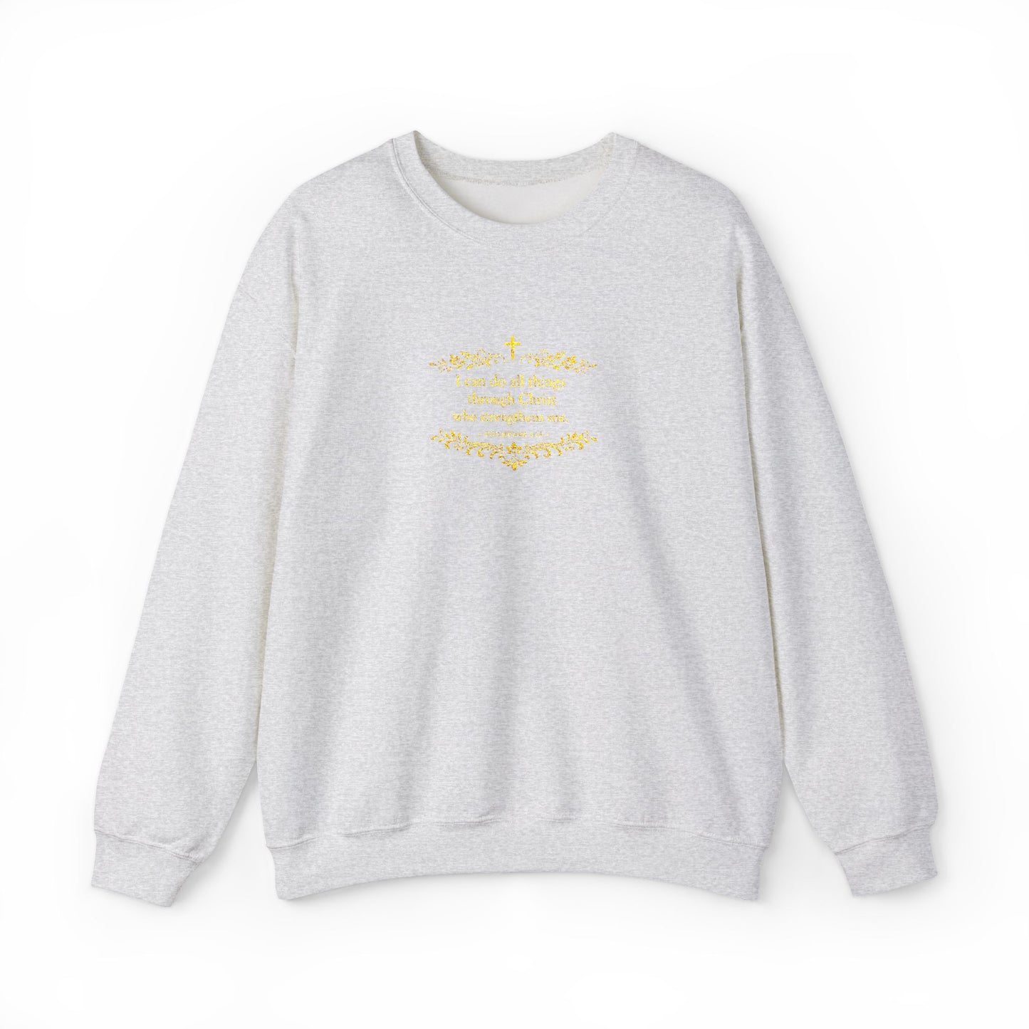 Cozy Floral Script Crewneck Sweatshirt — "Don't Worry Be Happy" Chest Design