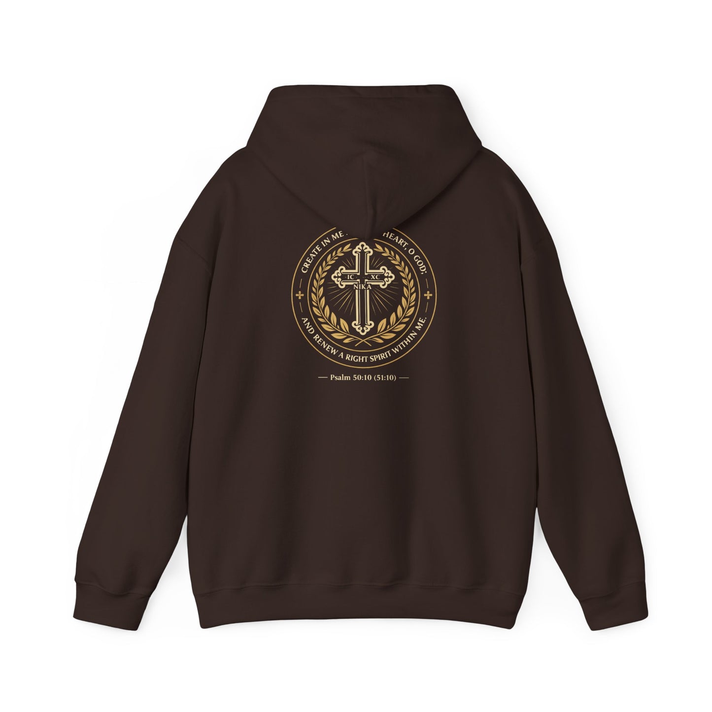 Christian Cross & Eagle Hoodie — Faith-Based Gold Emblem Sweatshirt