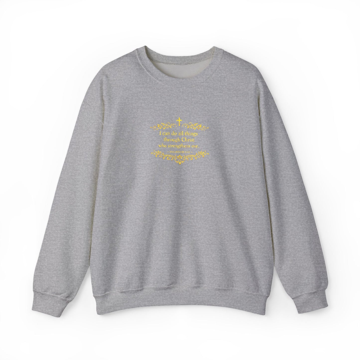 Cozy Floral Script Crewneck Sweatshirt — "Don't Worry Be Happy" Chest Design