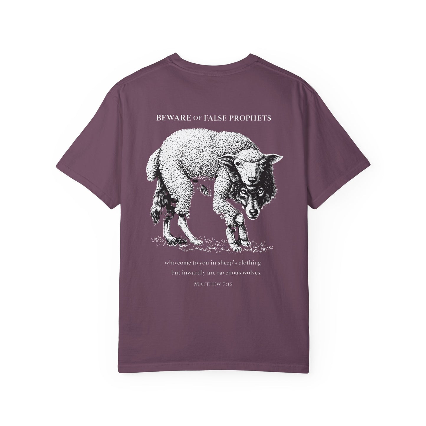 Graphic T-Shirt — "Beware of False Prophets" Sheep in Wolf’s Clothing Christian Tee