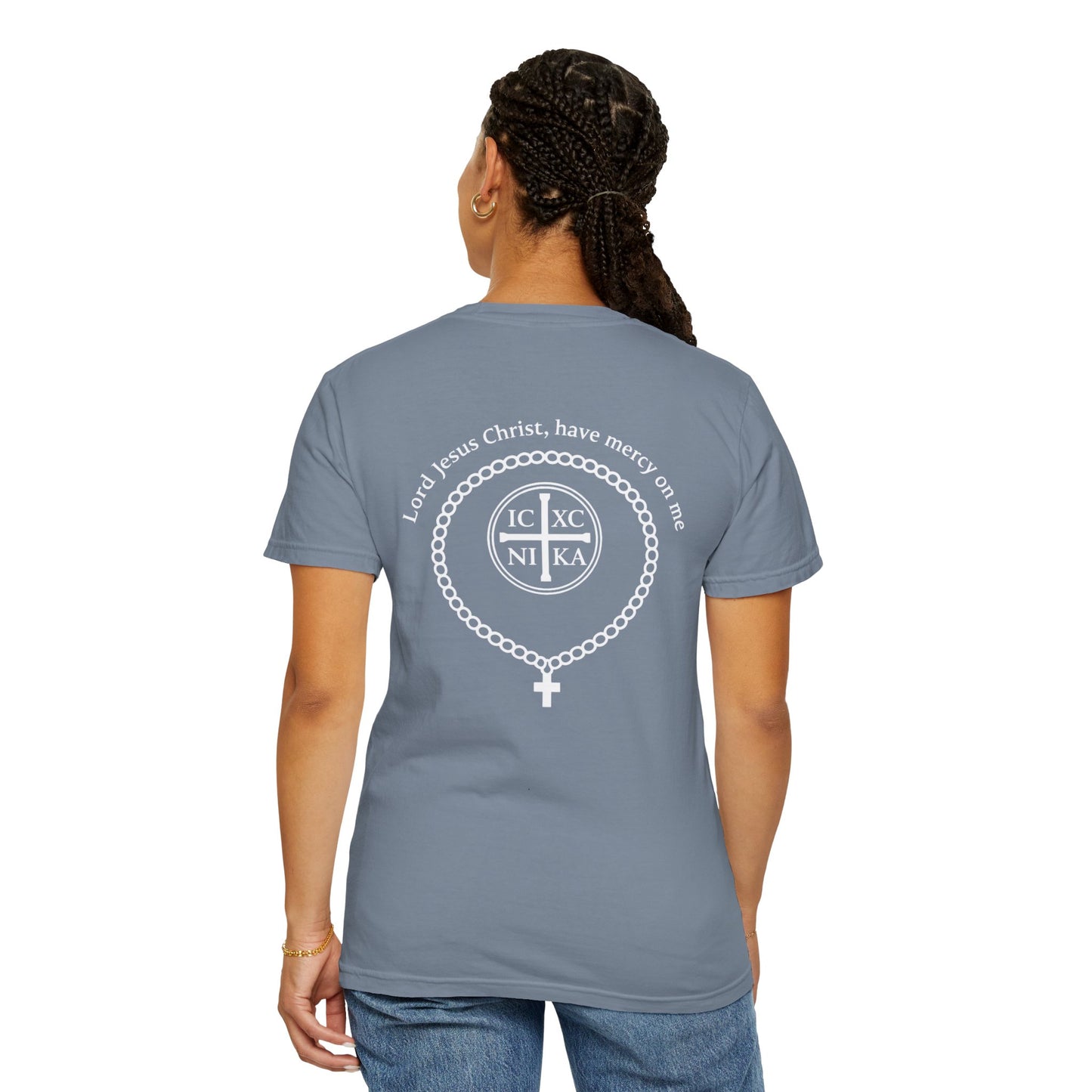 Christian T-Shirt — "I Can Do All Things Through Christ" Philippians 4:13 Cross Laurel Design