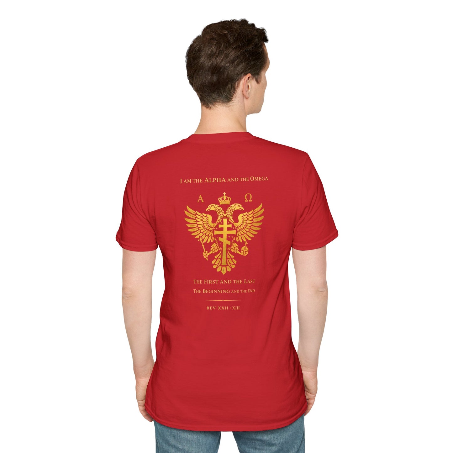 Christian Cross Wings T-Shirt — Gold Faith Graphic Tee
