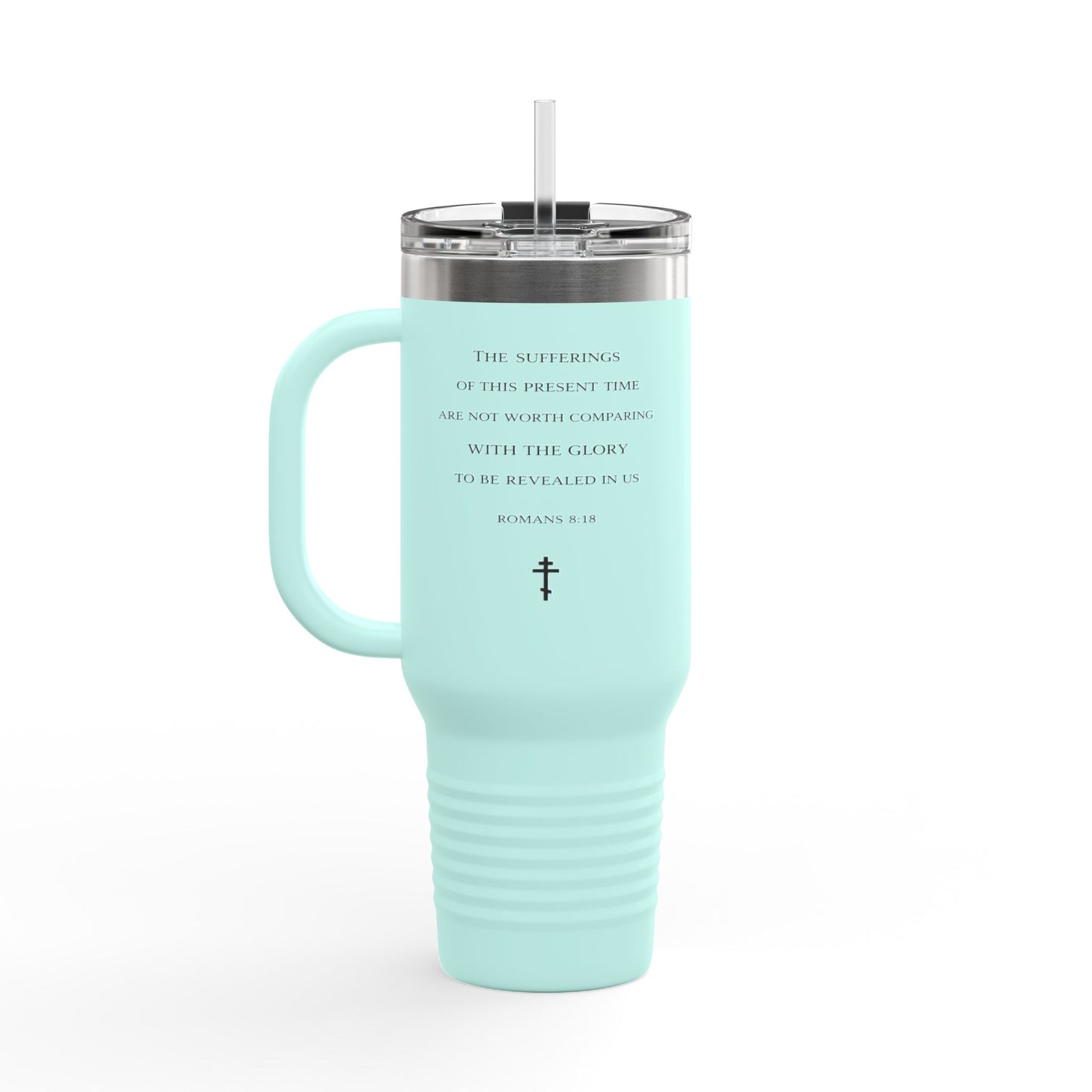 Scripture Insulated Travel Mug 40oz – Inspirational Cross Quote Tumbler
