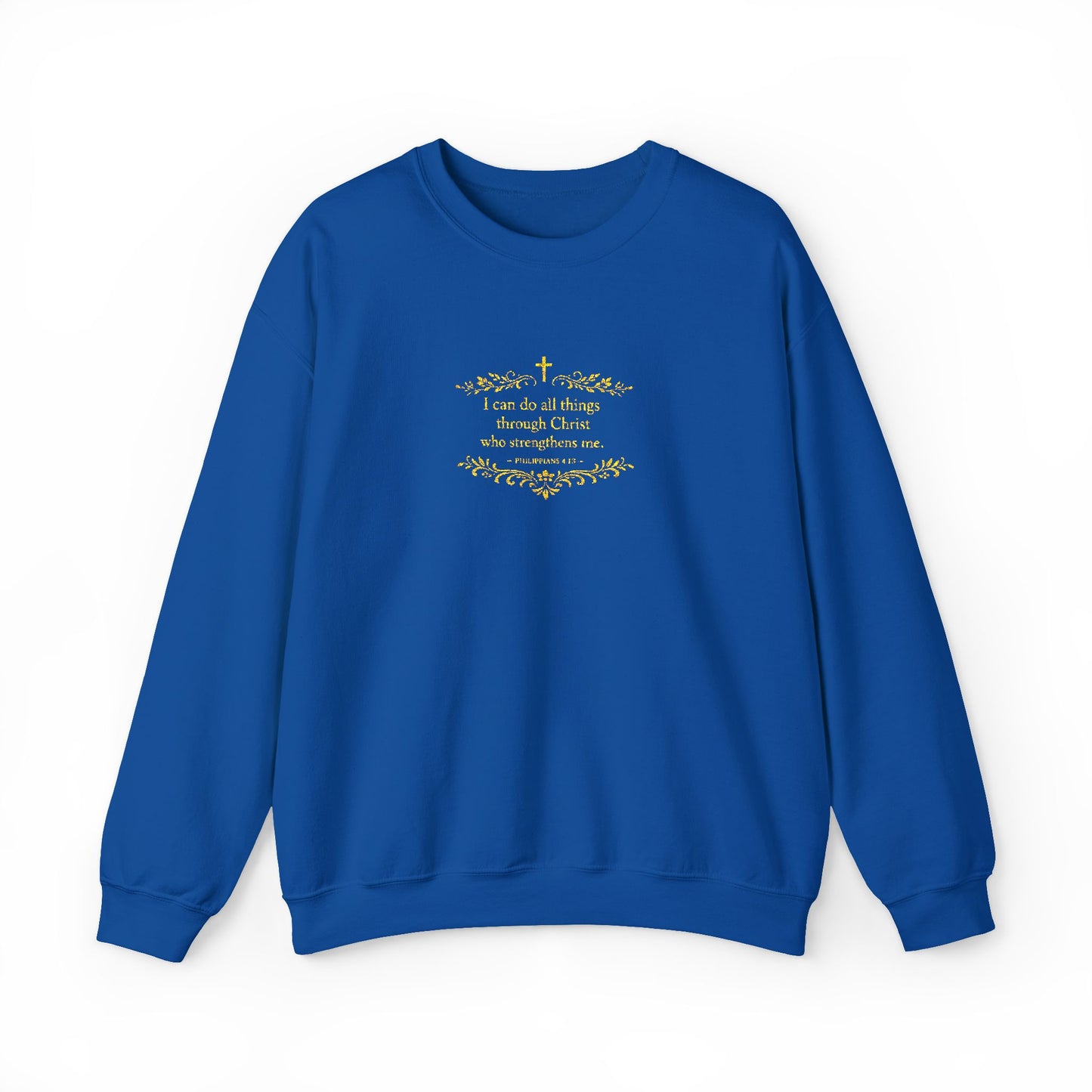 Cozy Floral Script Crewneck Sweatshirt — "Don't Worry Be Happy" Chest Design