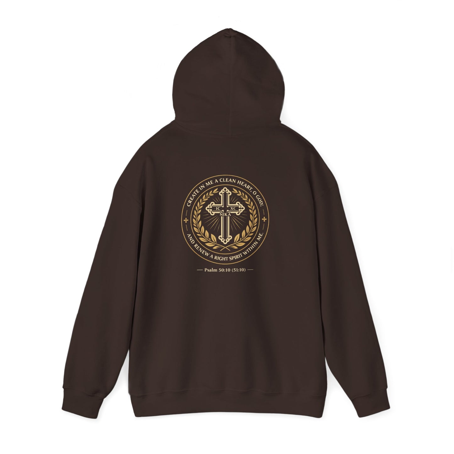 Christian Cross & Eagle Hoodie — Faith-Based Gold Emblem Sweatshirt