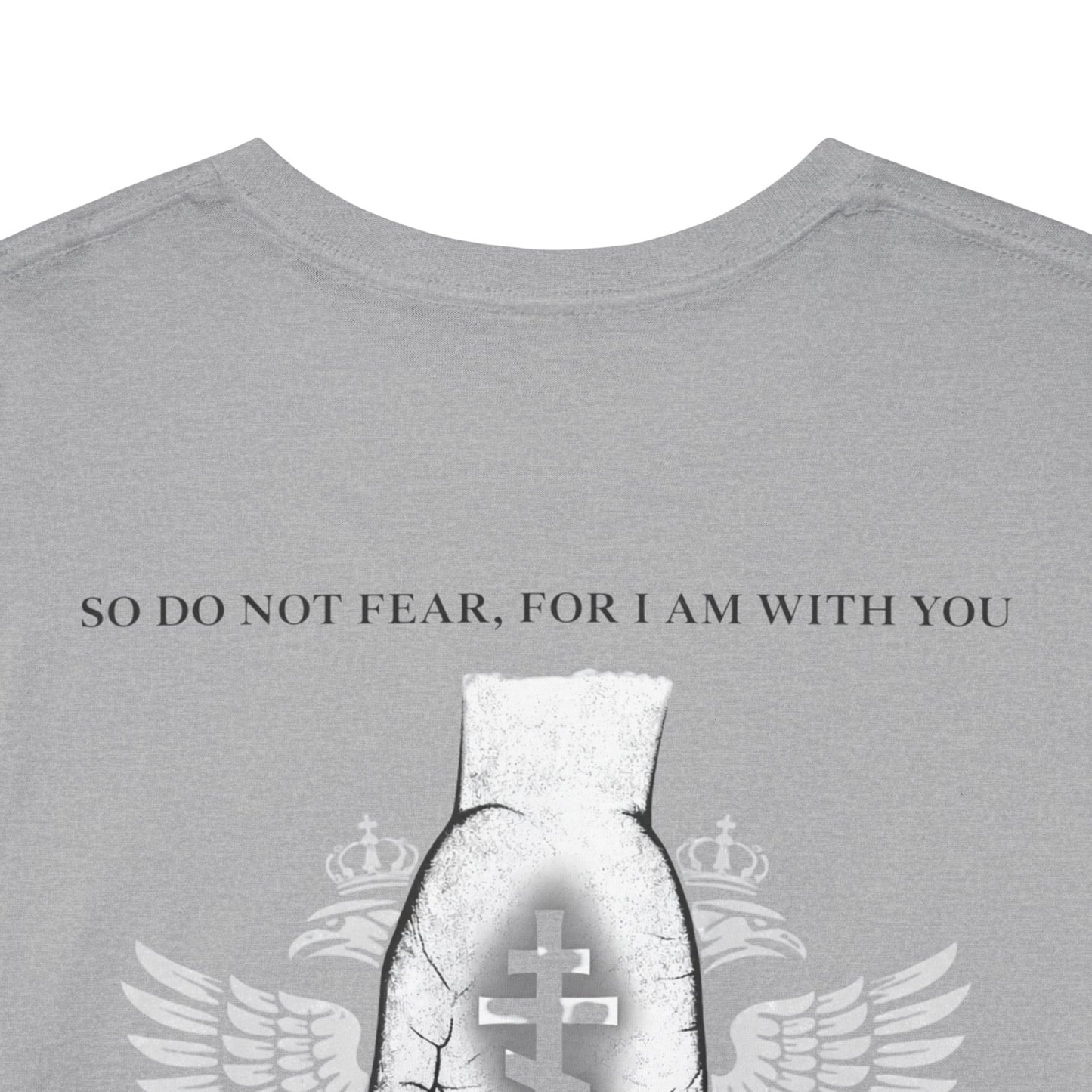 Christian Cross Wings T‑Shirt — Faith Graphic Tee with Prayer Hands
