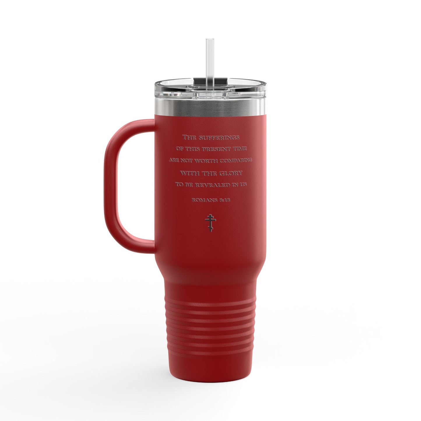 Scripture Insulated Travel Mug 40oz – Inspirational Cross Quote Tumbler
