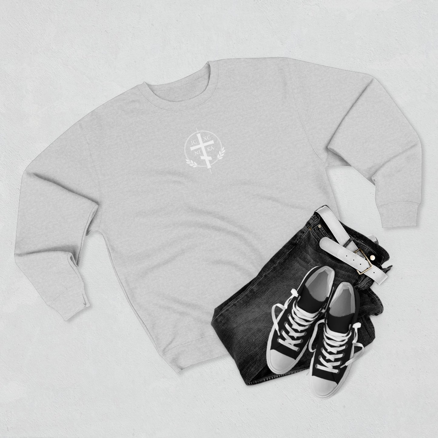 Sheep Graphic Crewneck Sweatshirt — Vintage Lamb Illustration Back Print