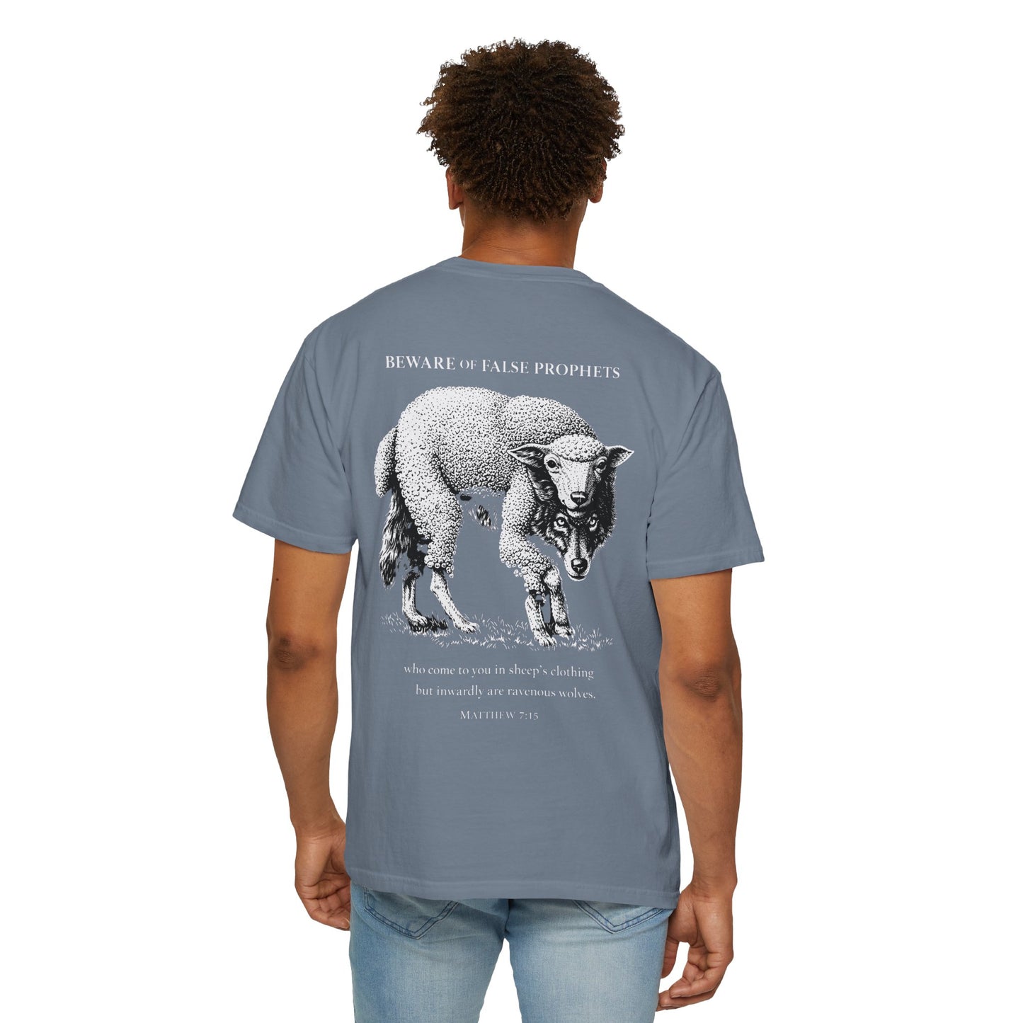 Graphic T-Shirt — "Beware of False Prophets" Sheep in Wolf’s Clothing Christian Tee