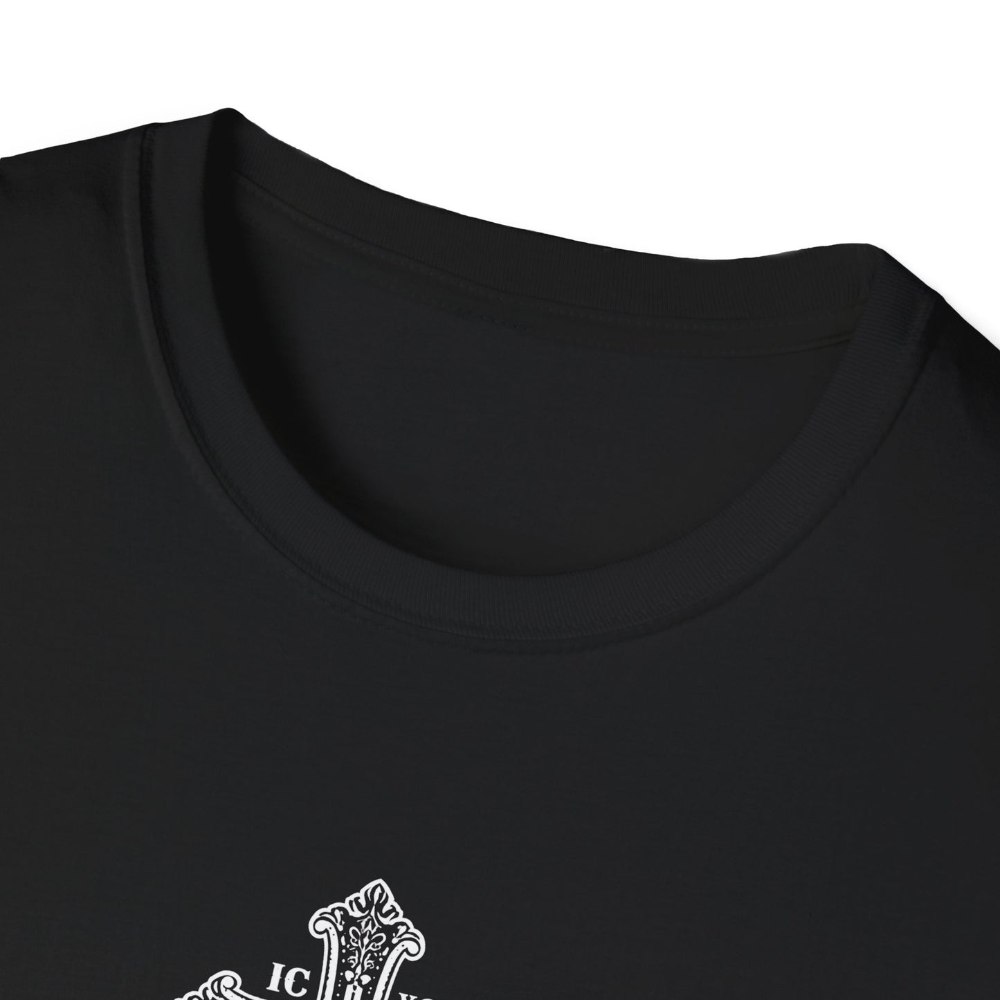 Christian Cross T-Shirt — Isaiah 41:10 Faith Prayer Tee (Front Small Cross, Back Scripture Emblem)