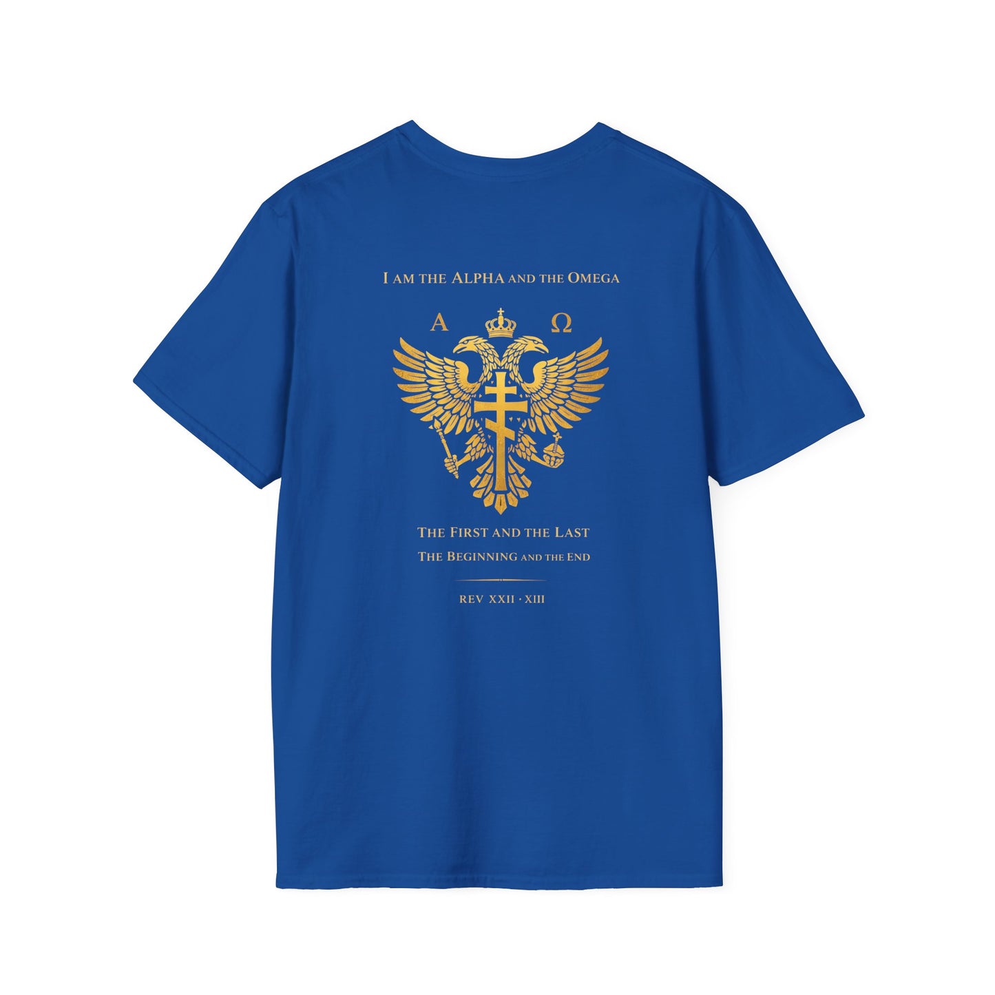 Christian Cross Wings T-Shirt — Gold Faith Graphic Tee