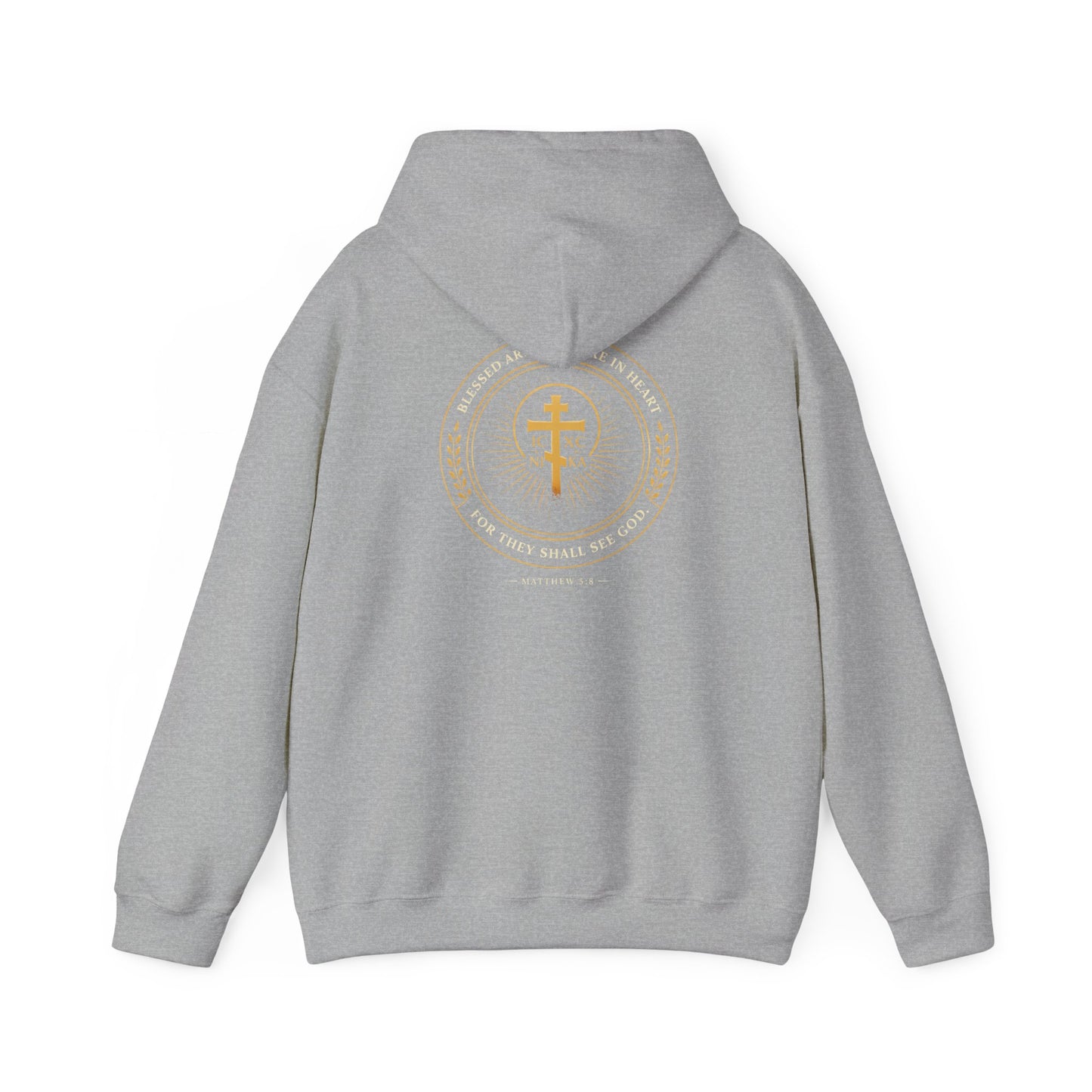 Faith Cross Hoodie — Gold Christian Crest Pullover