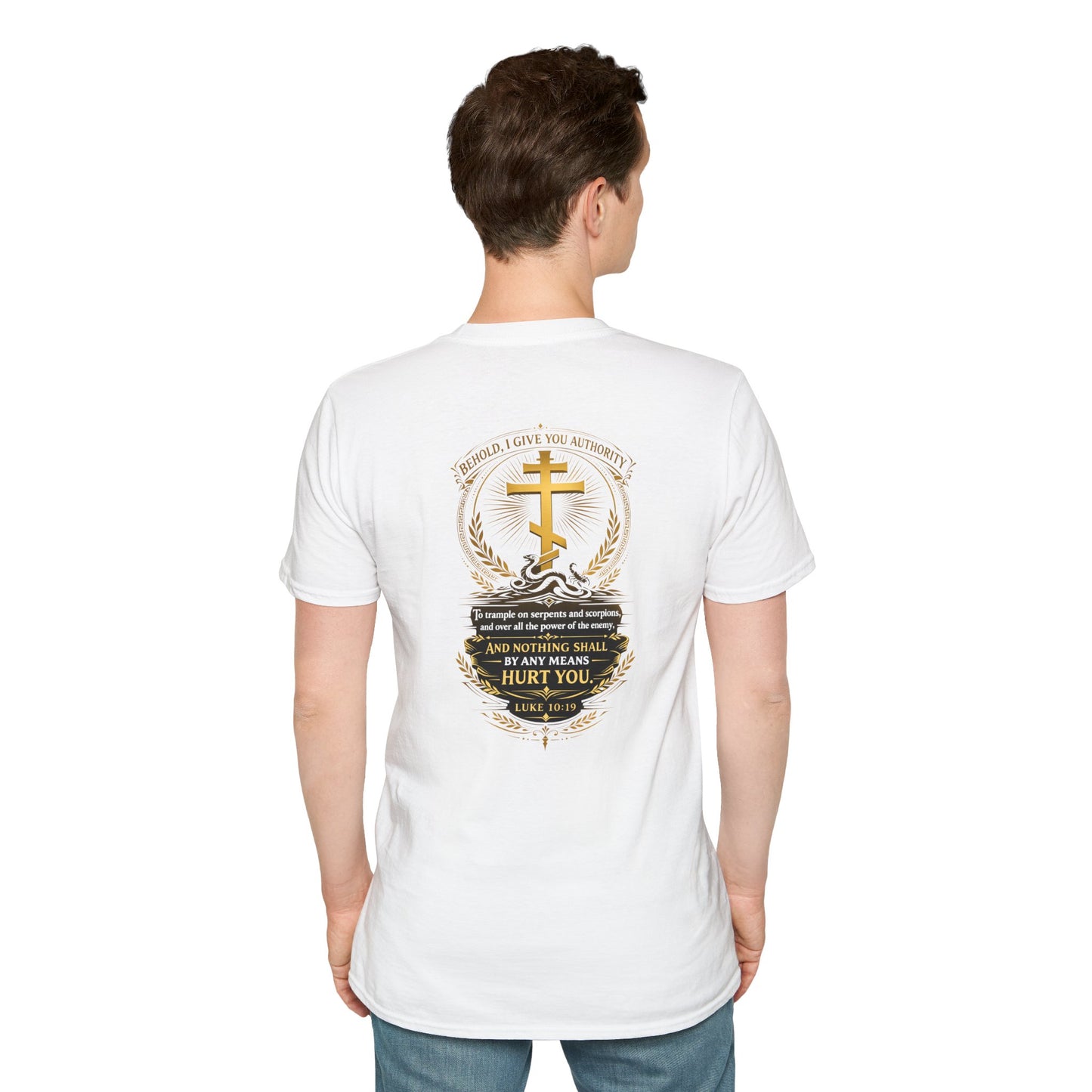 Christian Cross T-Shirt — "And Nothing Shall by Any Means Hurt You" Inspirational Faith Tee