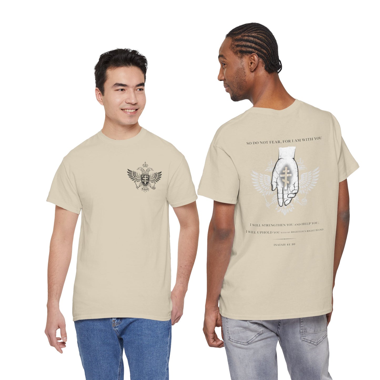 Christian Cross Wings T‑Shirt — Faith Graphic Tee with Prayer Hands