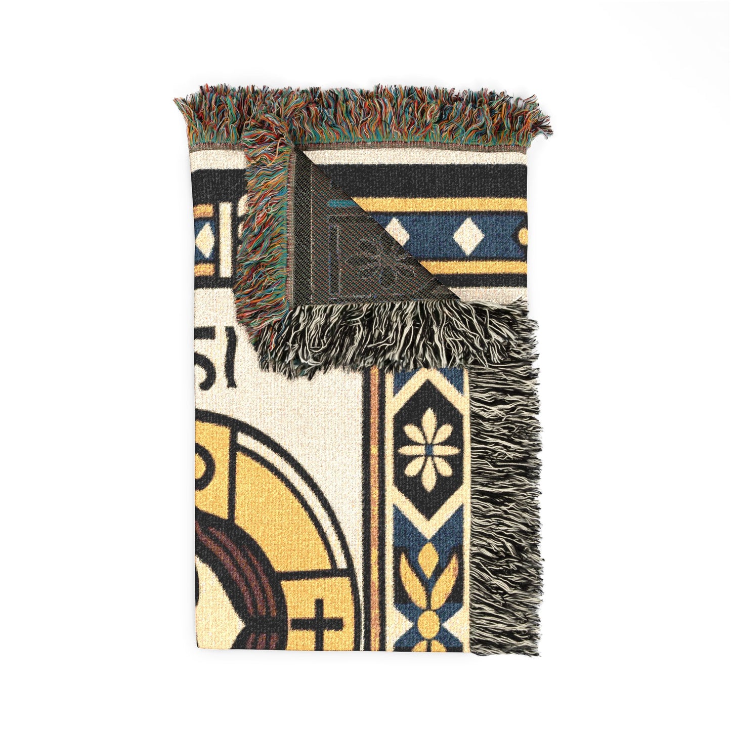 Jesus Icon Woven Blanket — Religious Decorative Throw for Home & Church