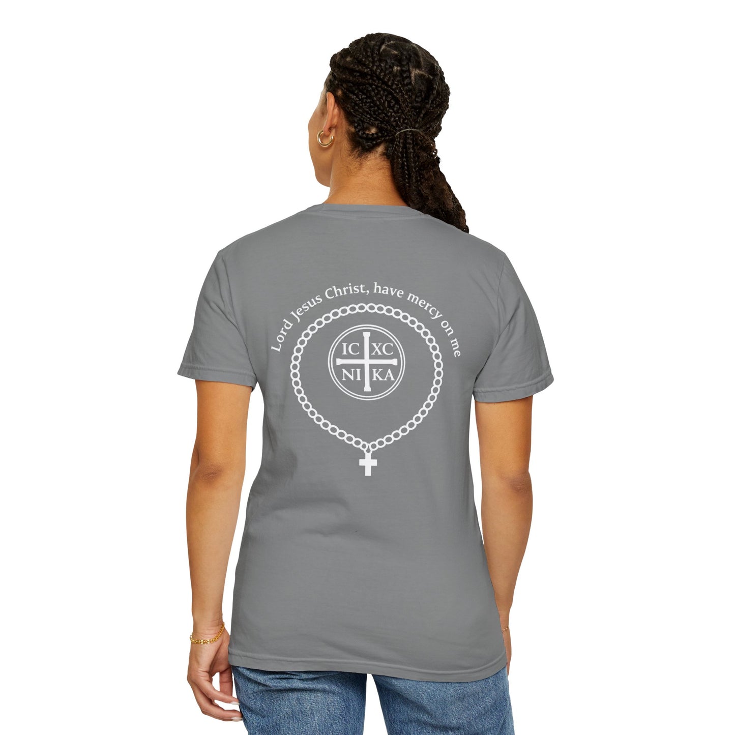 Christian T-Shirt — "I Can Do All Things Through Christ" Philippians 4:13 Cross Laurel Design