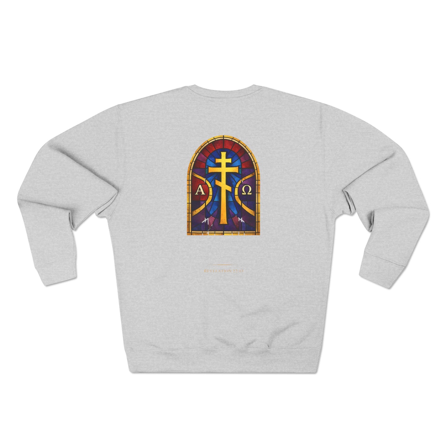 Orthodox Cross Crewneck Sweatshirt — Byzantine Icon Chest & Back Design
